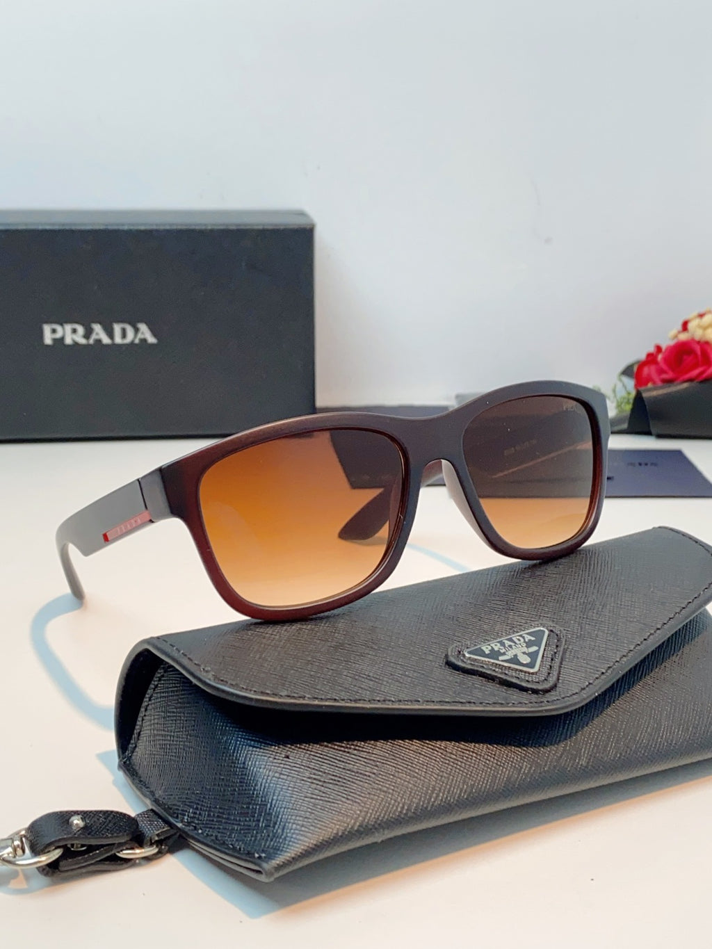 Prada Cat-Eye Red Lens Sunglasses for Men & Women - detail image 10