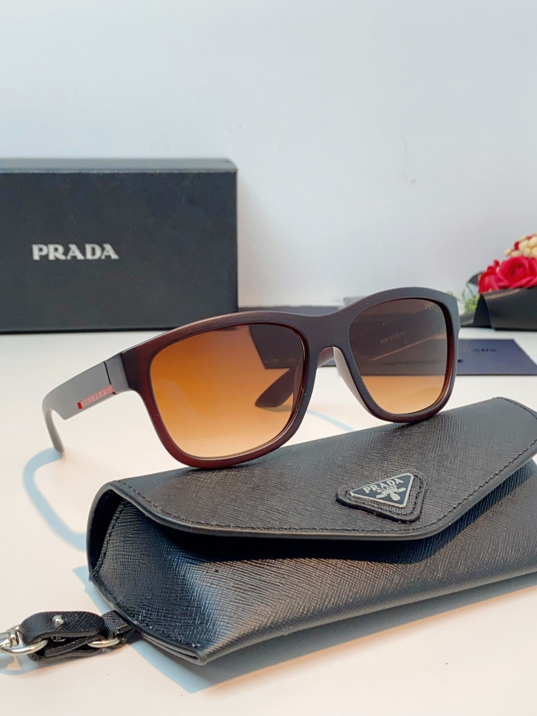 Prada Cat-Eye Red Lens Sunglasses for Men & Women - detail image 10