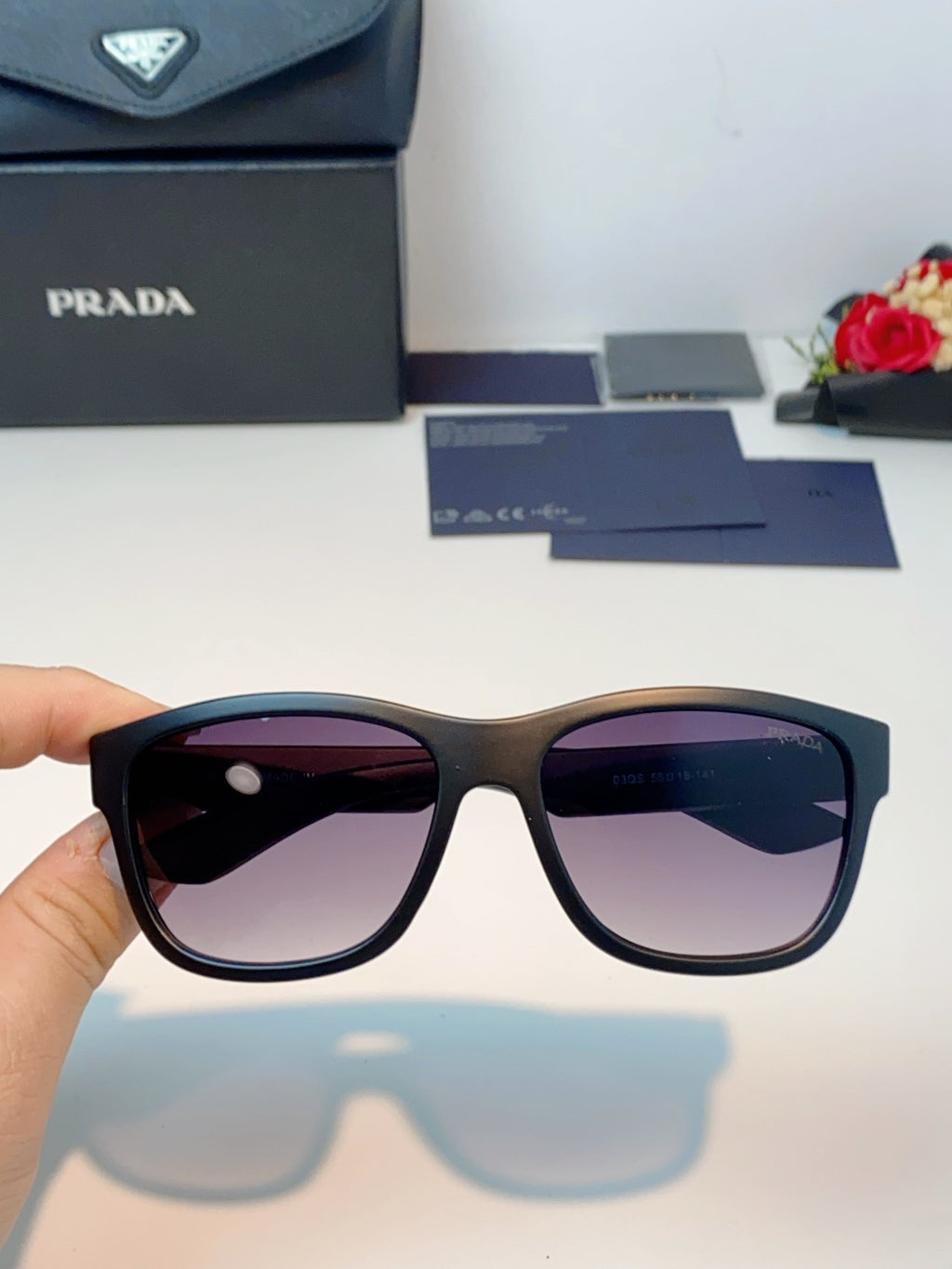 Prada Cat-Eye Gray Lens Sunglasses for Men & Women - 487014 - detail image 4