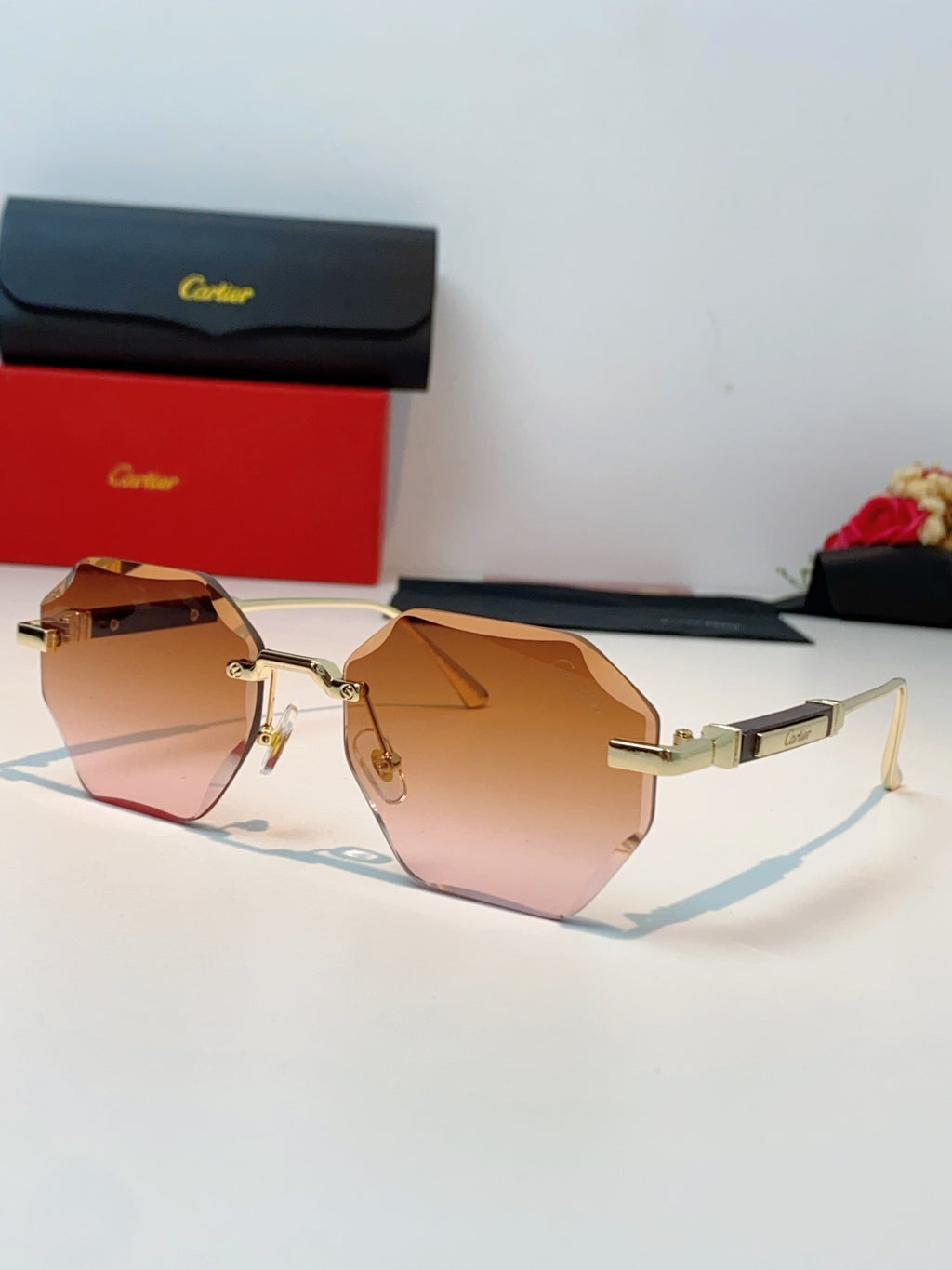 Cartier Fashion Orange Lens Sunglasses for Men & Women