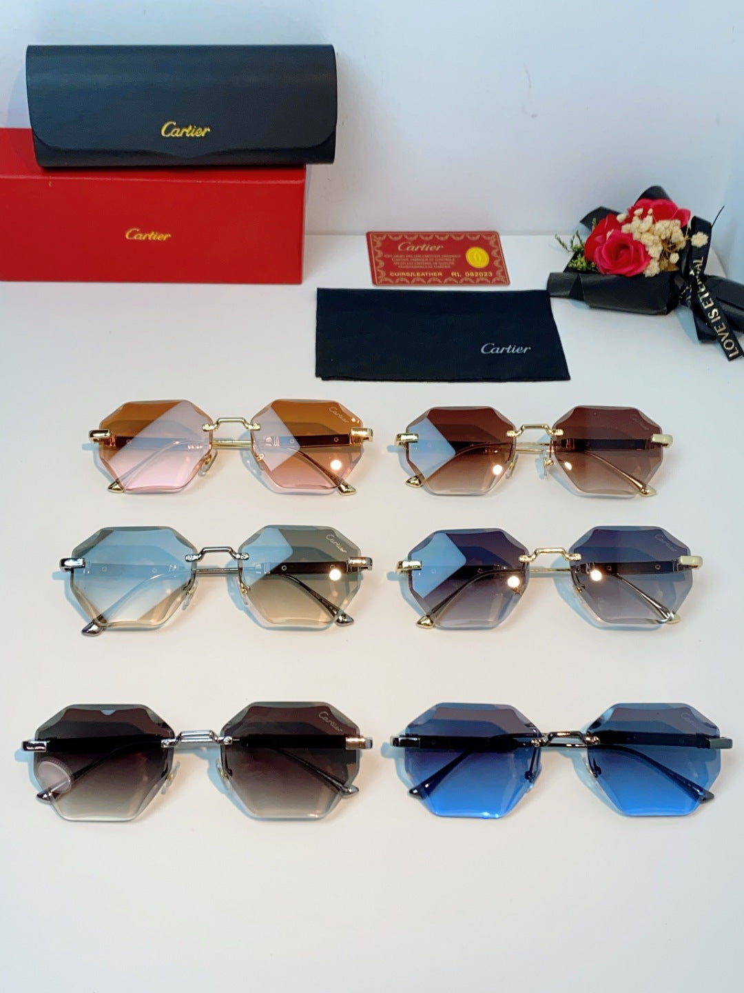 Cartier Fashion Gray Lens Sunglasses for Men & Women - detail image 12