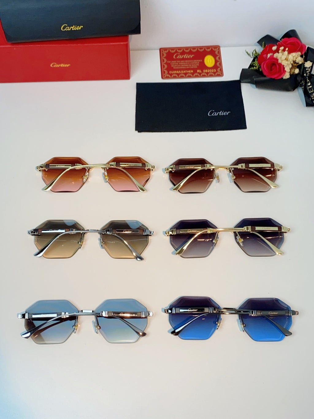 Cartier Fashion Orange Lens Sunglasses for Men & Women - detail image 11