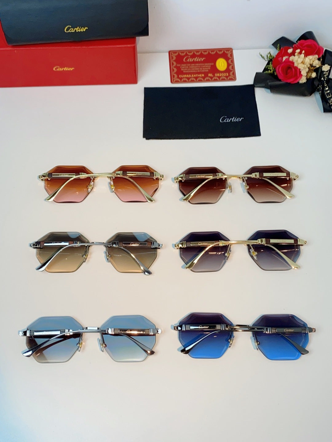 Cartier Fashion Red Lens Sunglasses for Men & Women - 487227 - detail image 11