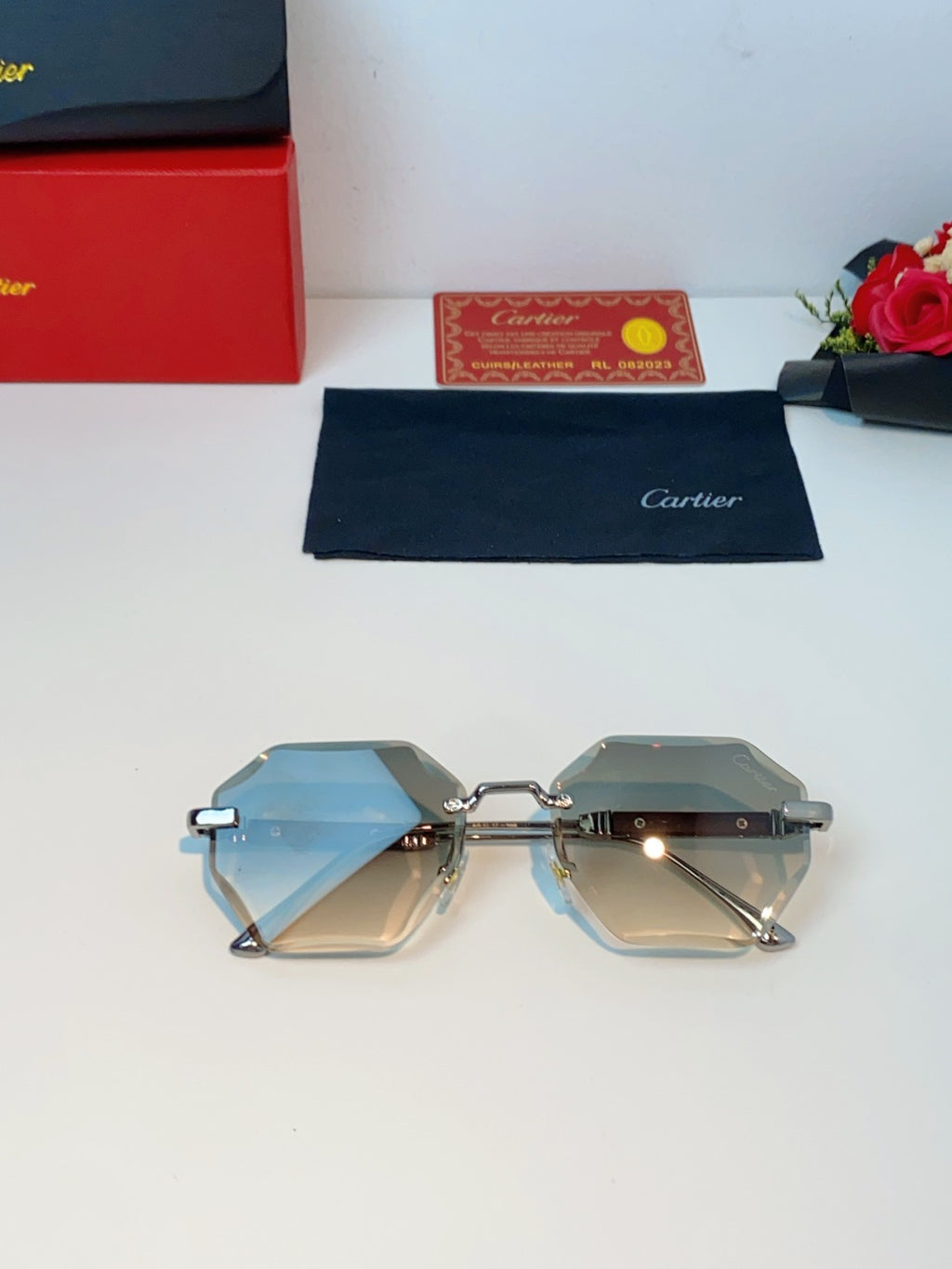 Cartier Fashion Silver Lens Sunglasses for Men & Women - 487225 - detail image 9