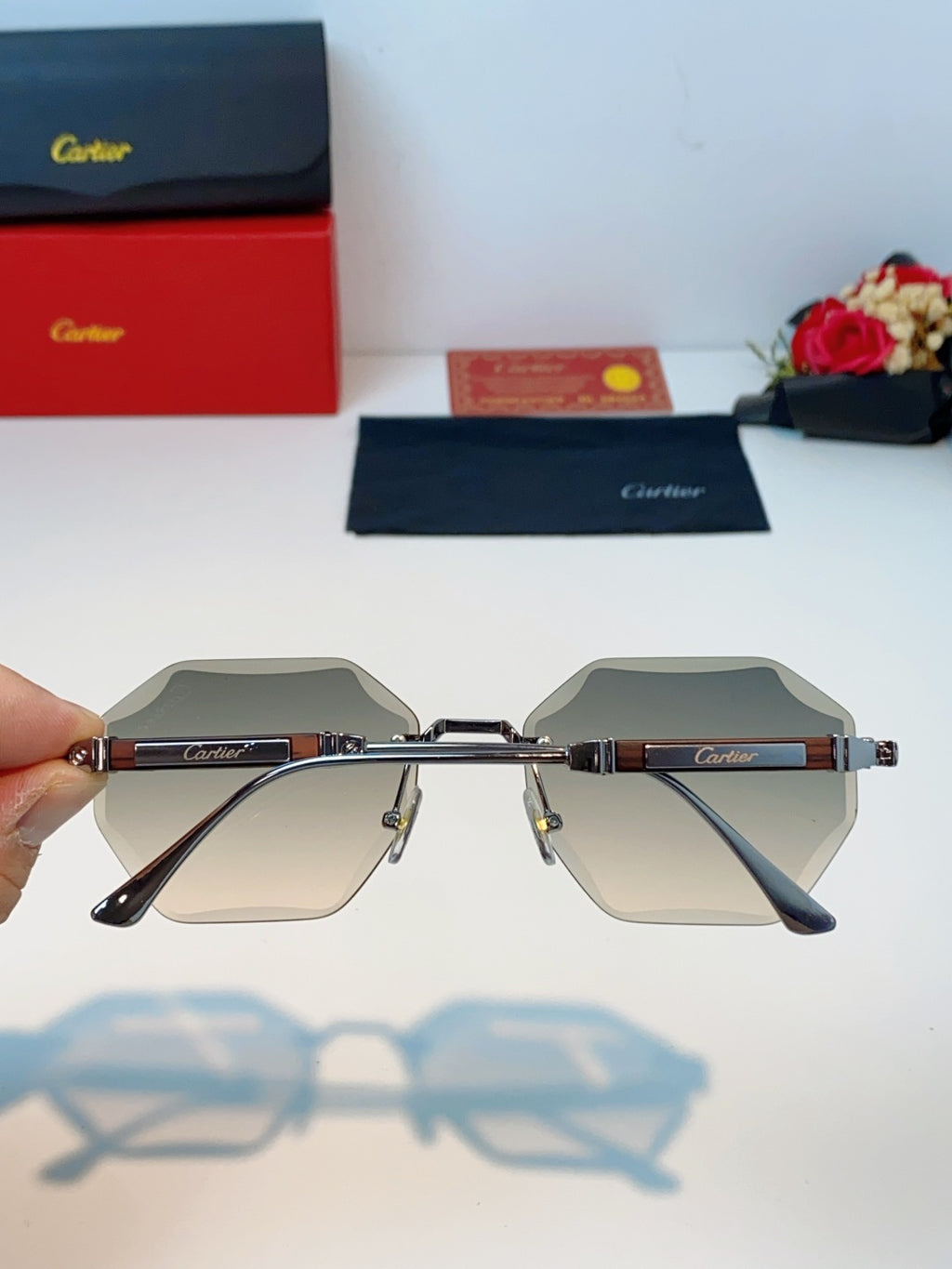 Cartier Fashion Silver Lens Sunglasses for Men & Women - 487225 - detail image 5
