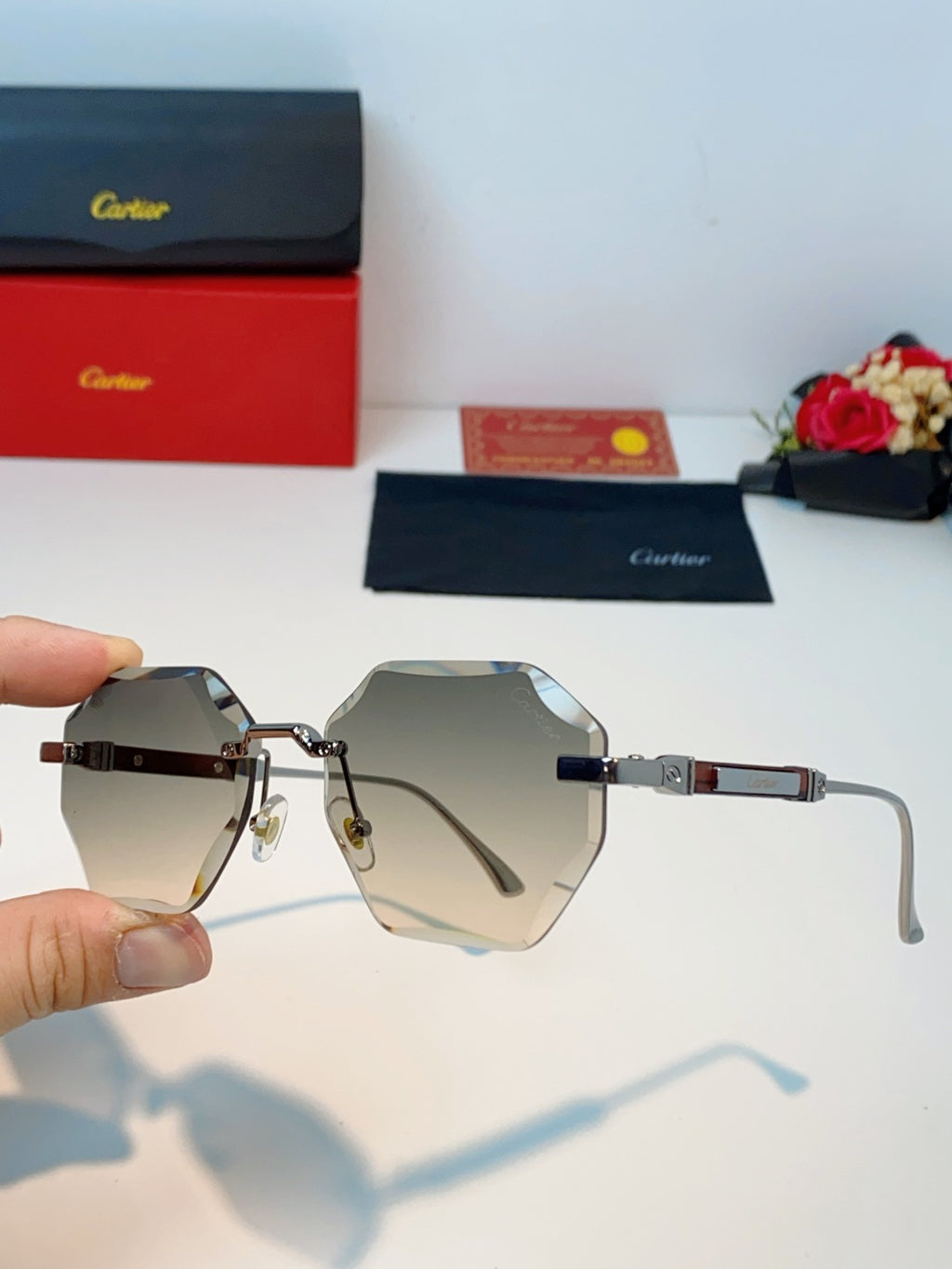Cartier Fashion Silver Lens Sunglasses for Men & Women - 487225 - detail image 6