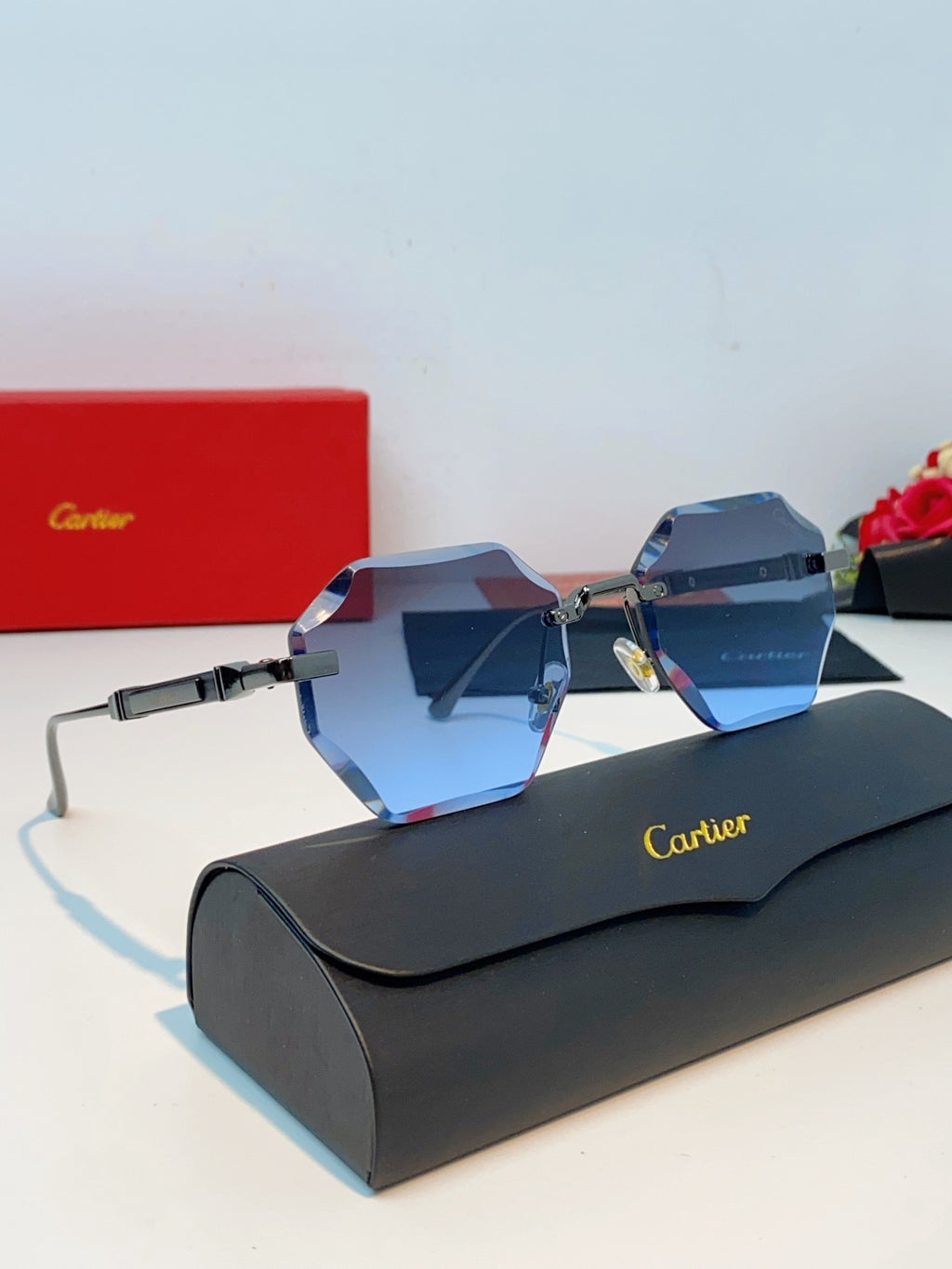 Cartier Fashion Blue Lens Sunglasses for Men & Women - 487229 - detail image 10