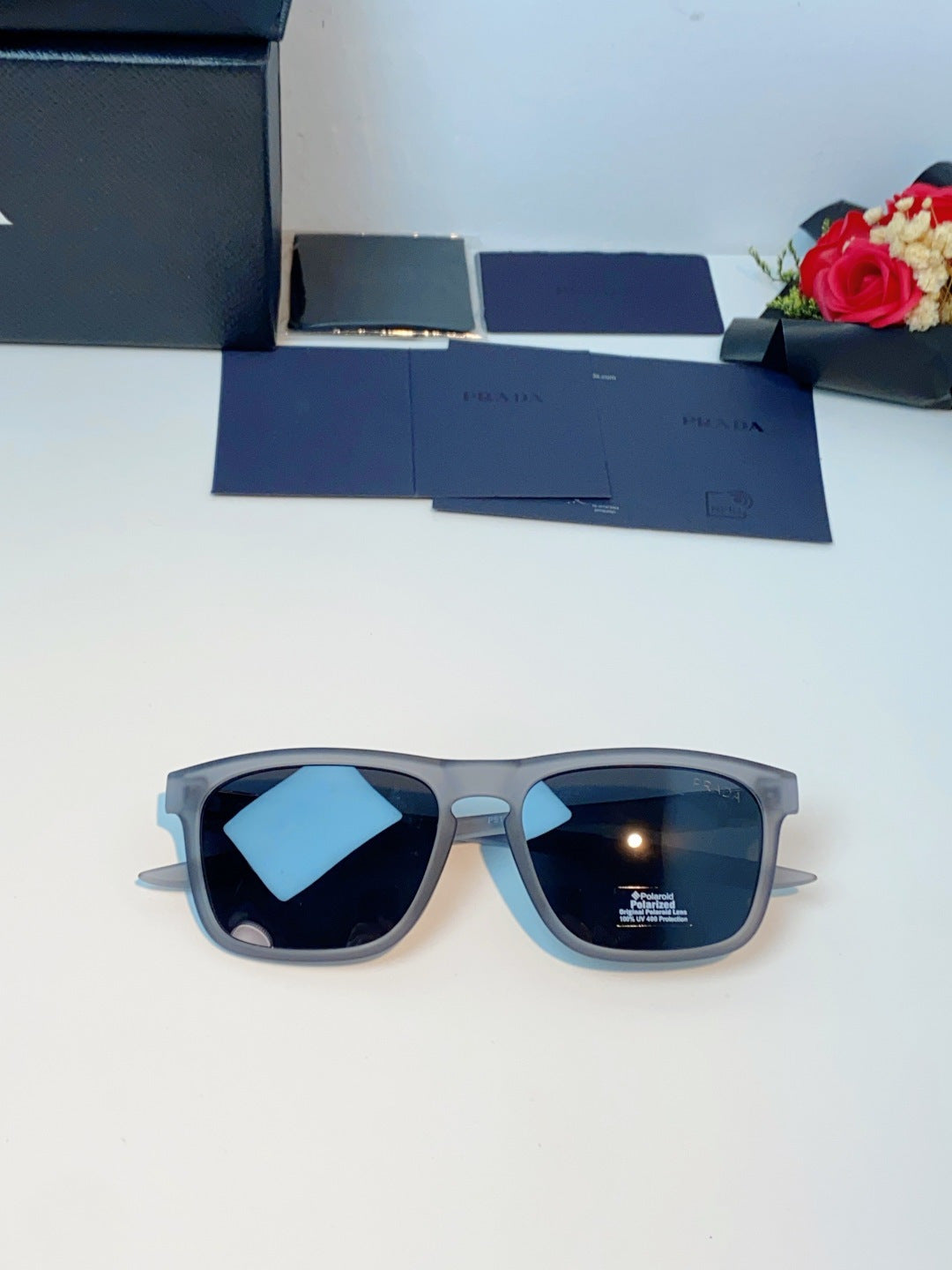 Prada Polarized Fashion Black Lens Sunglasses for Men - 487088 - detail image 9