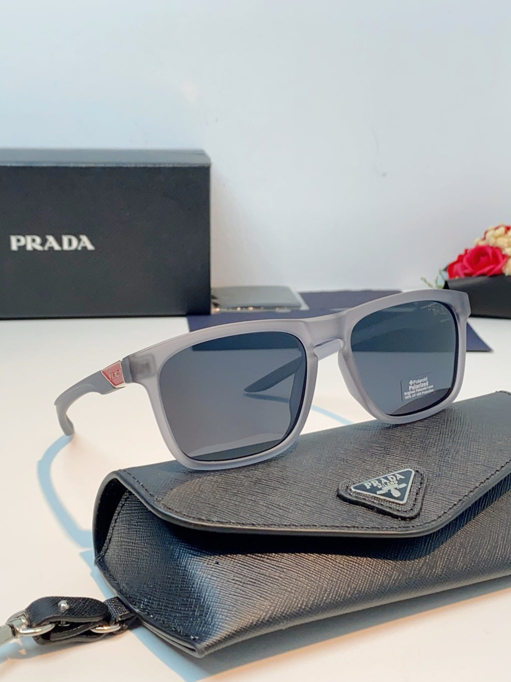 Prada Polarized Fashion Black Lens Sunglasses for Men - 398943 - detail image 10