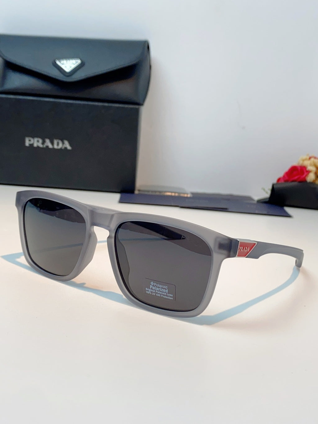 Prada Polarized Fashion Black Lens Sunglasses for Men - 398943
