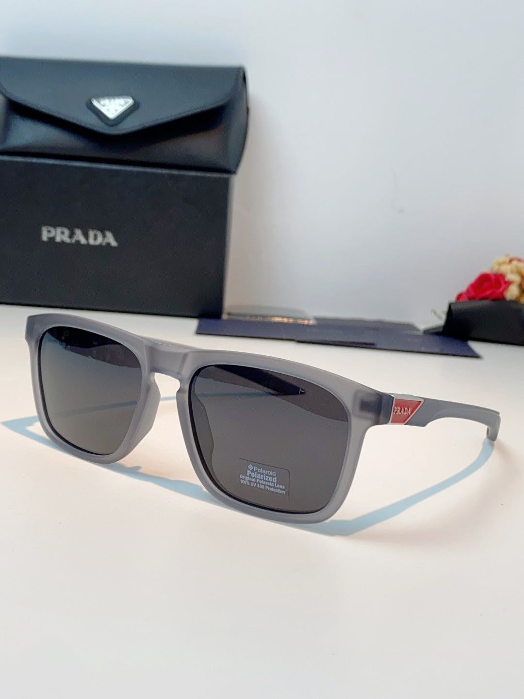 Prada Polarized Fashion Black Lens Sunglasses for Men - 398943