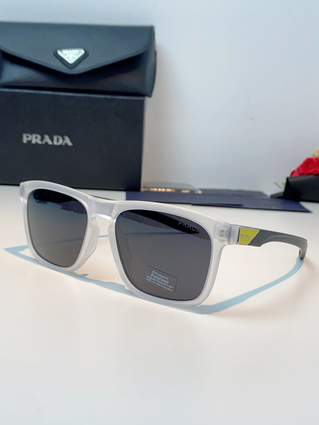 Prada Polarized Fashion Black Lens Sunglasses for Men - 487089