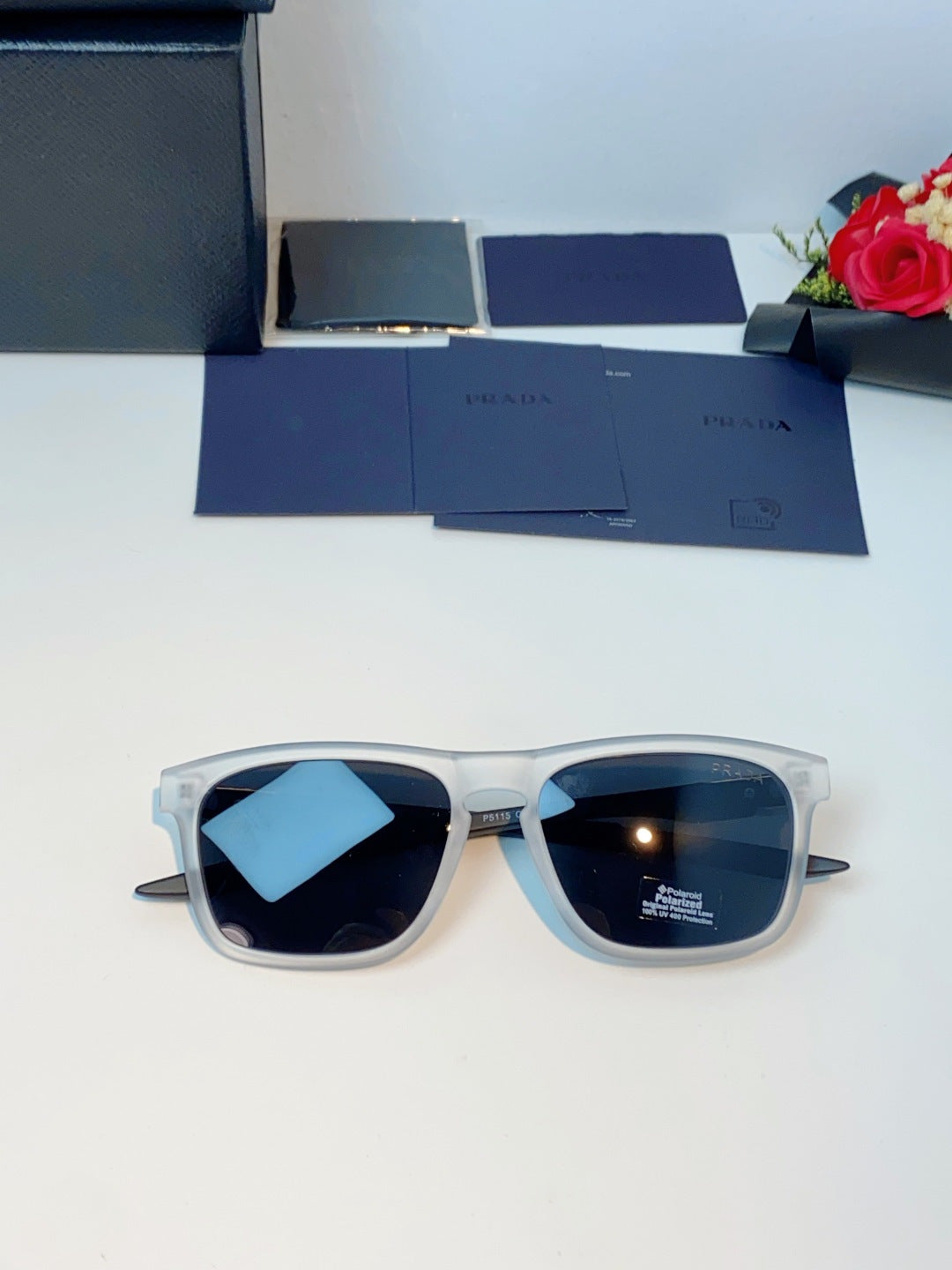 Prada Polarized Fashion Black Lens Sunglasses for Men - 398944 - detail image 9