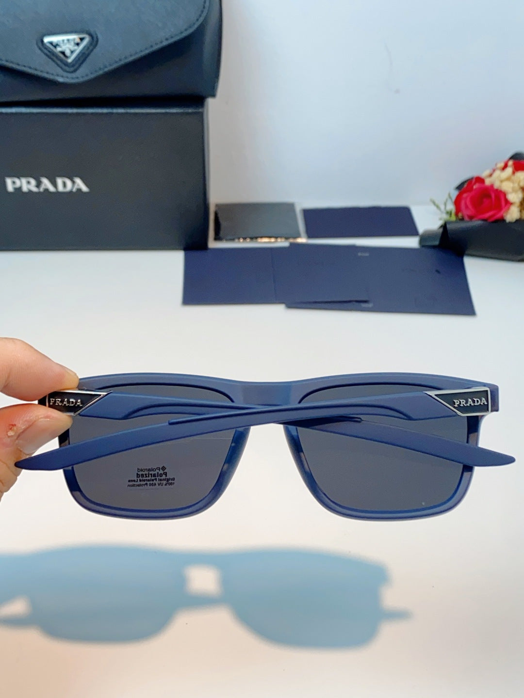 Prada Polarized Fashion Gray Lens Sunglasses for Men - 487090 - detail image 5