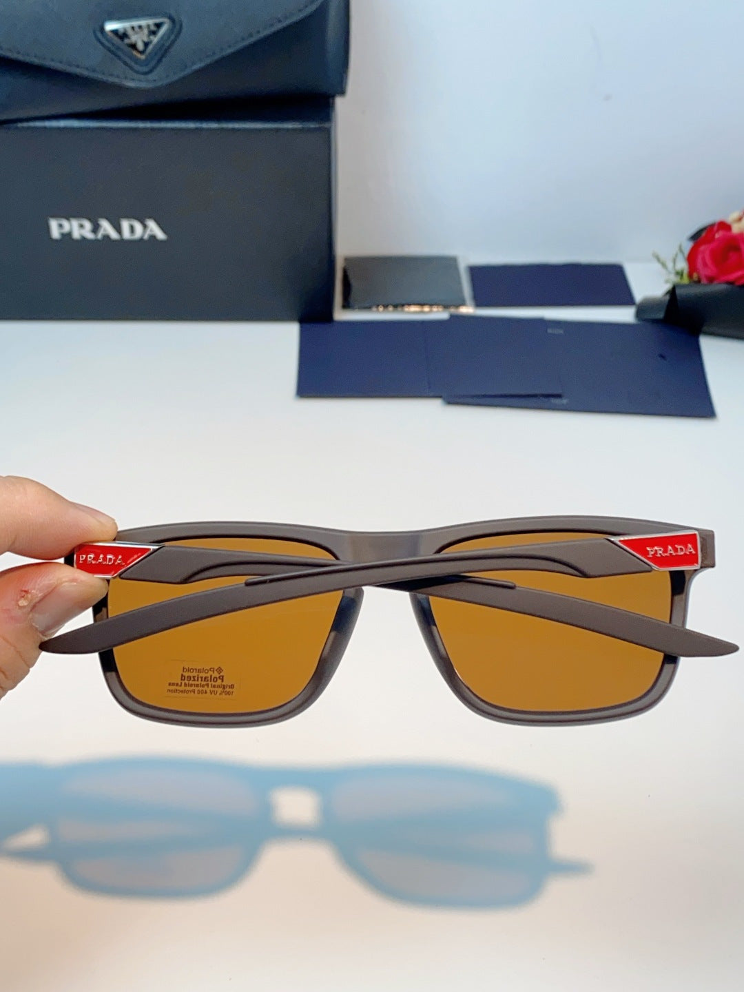 Prada Polarized Fashion Orange Lens Sunglasses for Men - 398946 - detail image 5