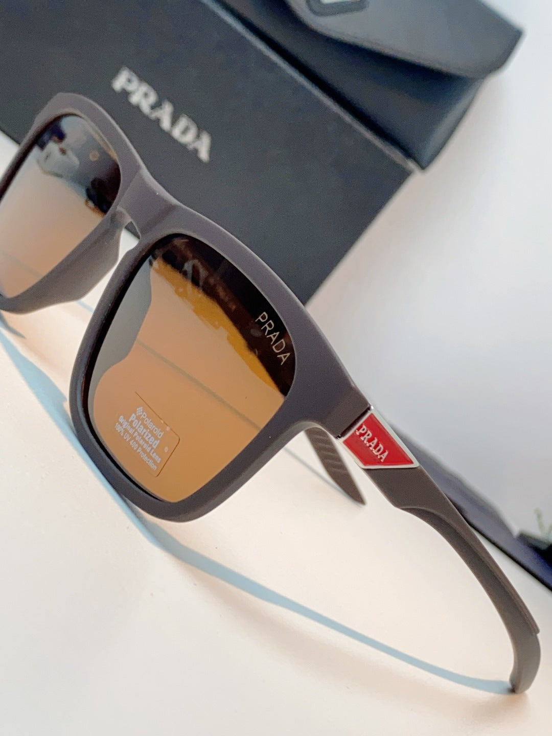 Prada Polarized Fashion Orange Lens Sunglasses for Men - detail image 7