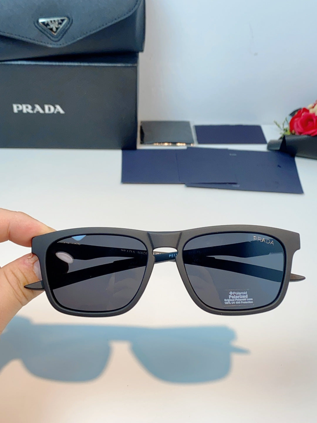 Prada Polarized Fashion Gray Lens Sunglasses for Men - detail image 4