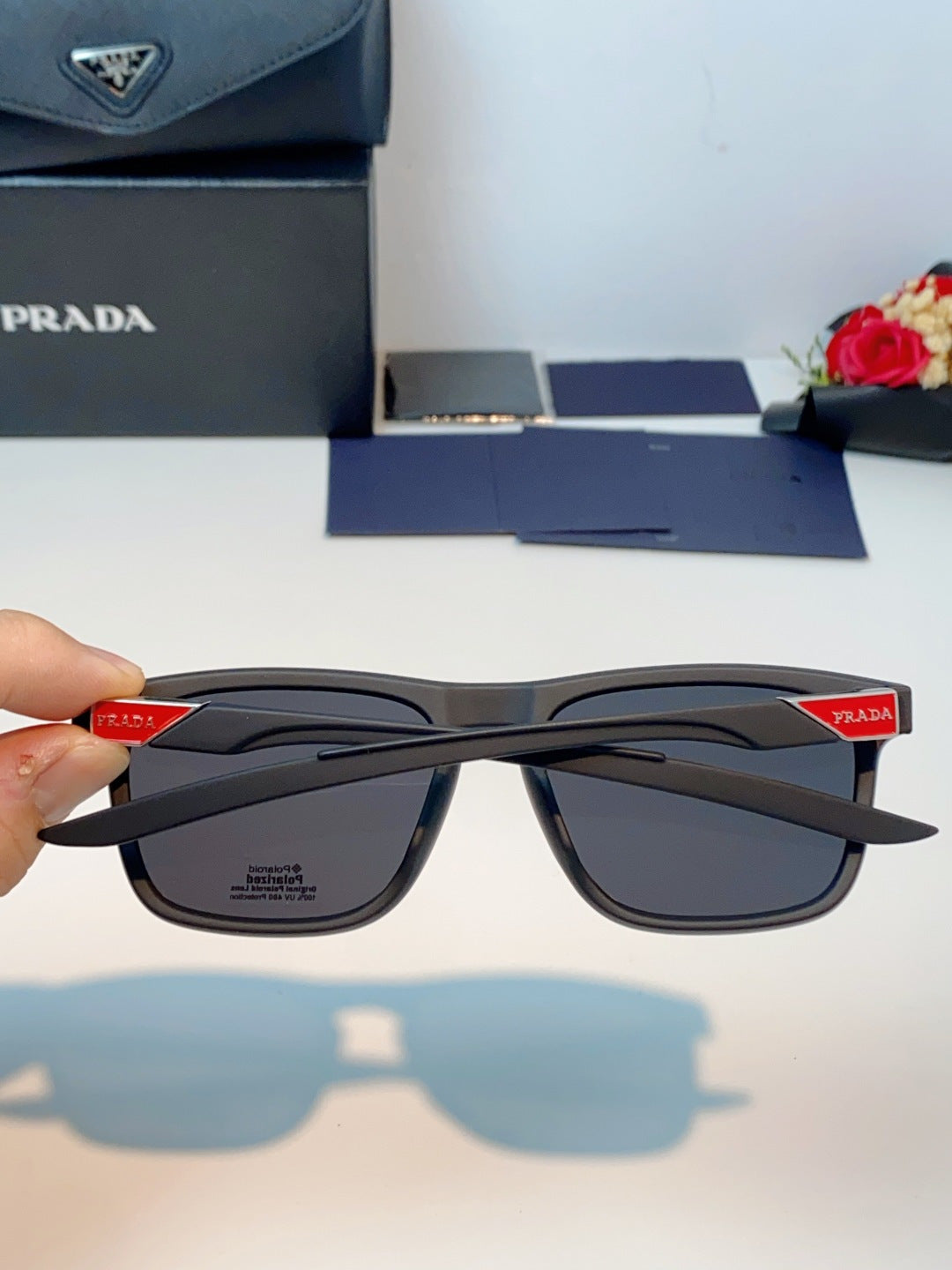 Prada Polarized Fashion Gray Lens Sunglasses for Men - detail image 5