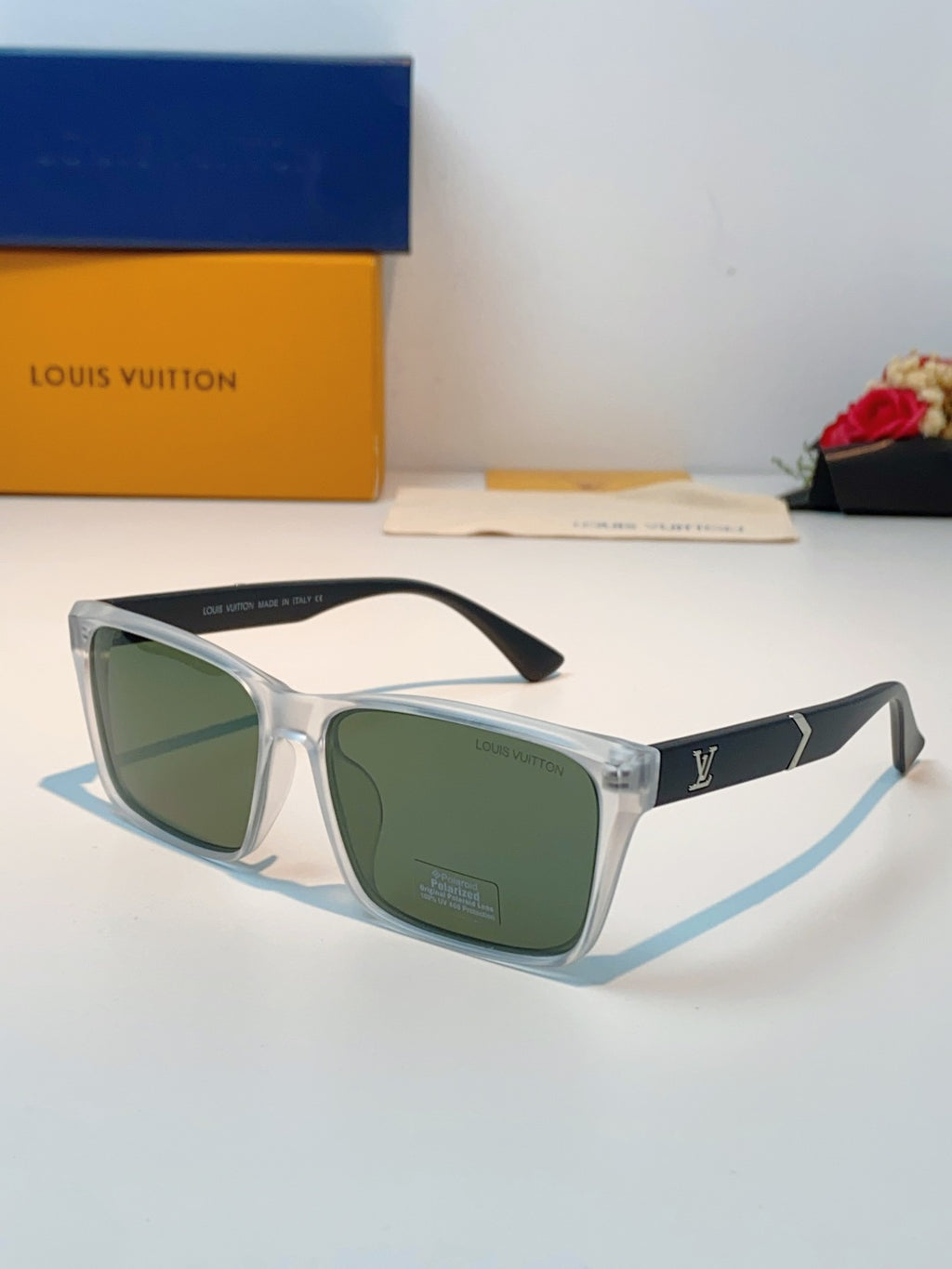 Louis Vuitton Square Black Lens Sunglasses for Men - 132177
