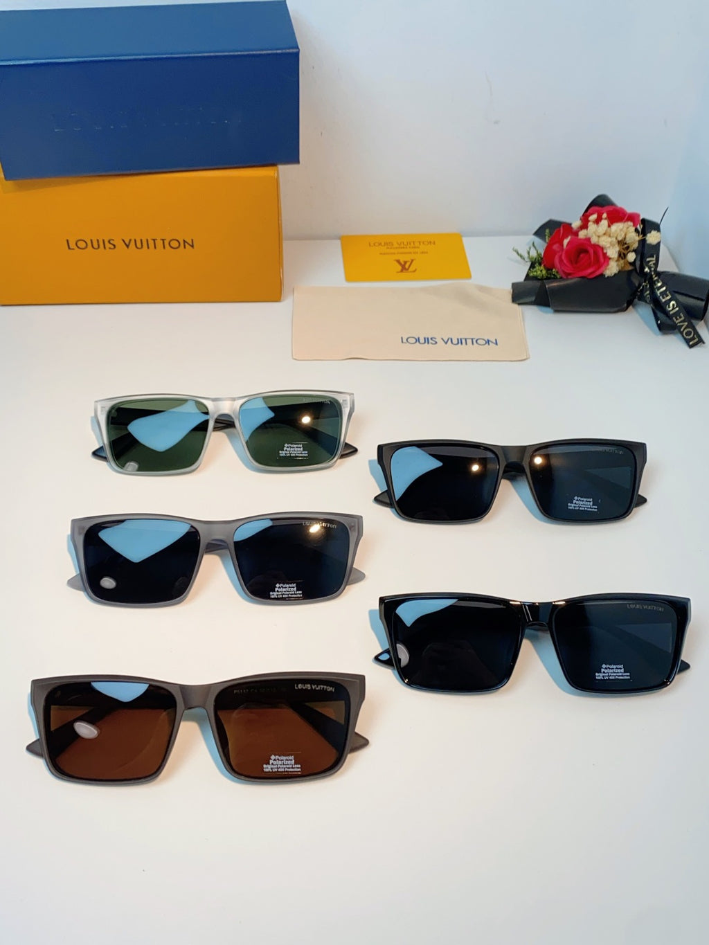 Louis Vuitton Square Brown Lens Sunglasses for Men - detail image 12
