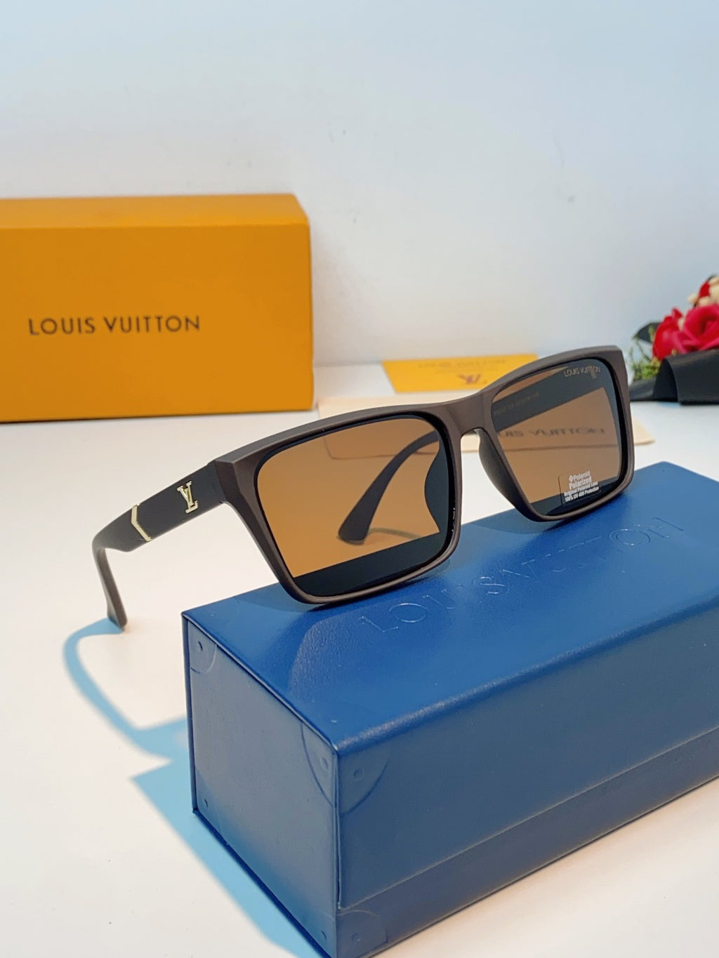 Louis Vuitton Square Brown Lens Sunglasses for Men - detail image 10