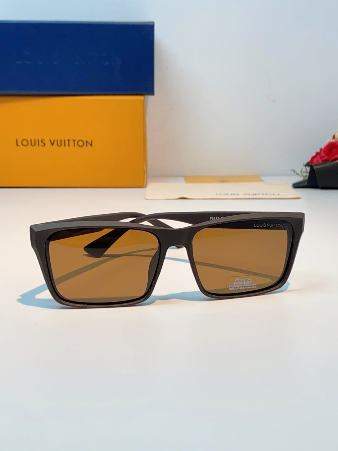 Louis Vuitton Square Brown Lens Sunglasses for Men - detail image 2