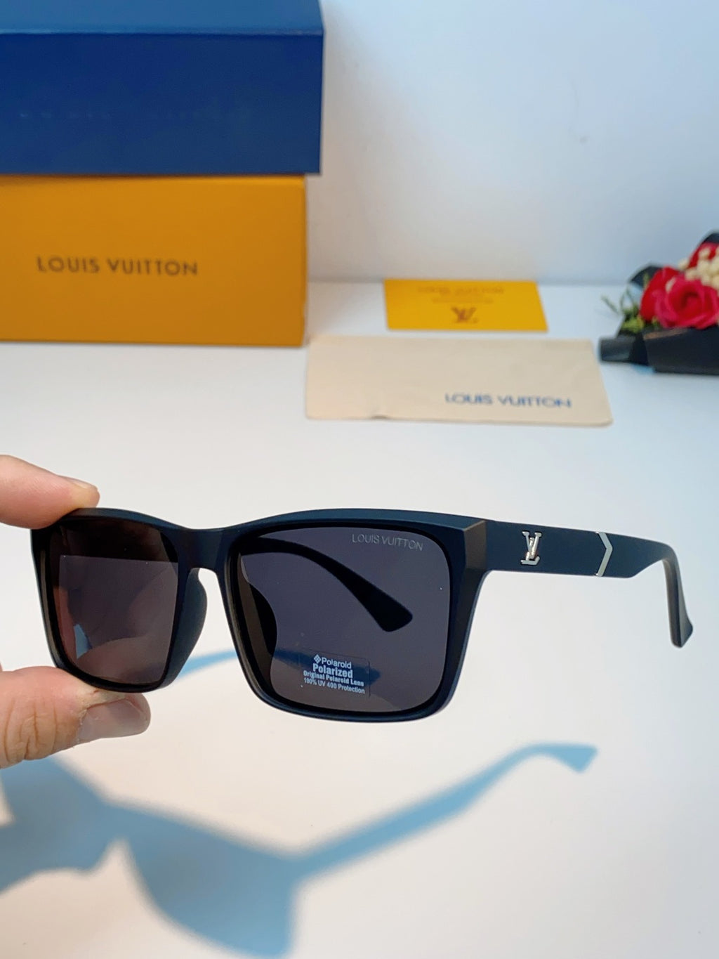 Louis Vuitton Square Black Lens Sunglasses for Men - 132180 - detail image 6