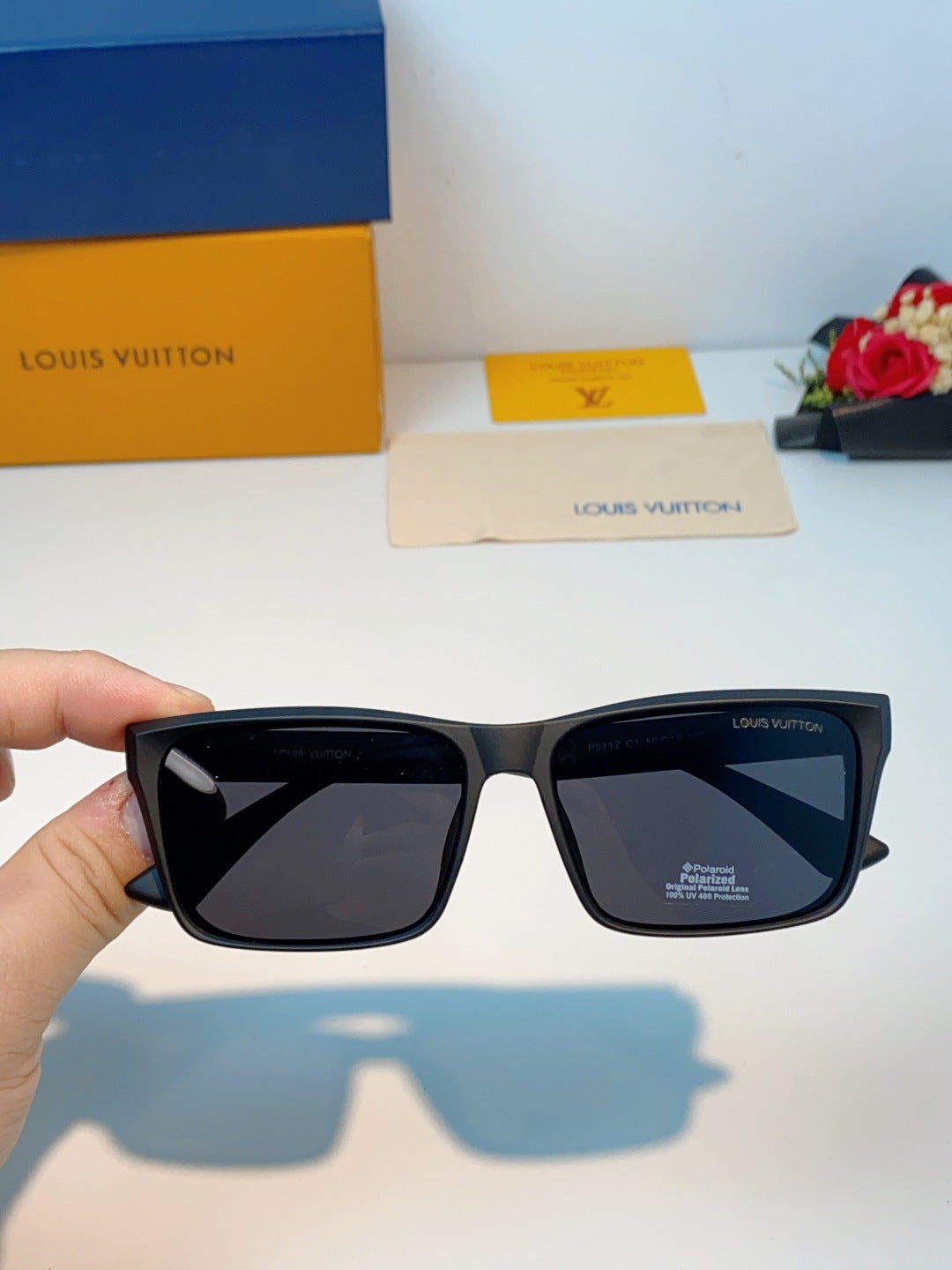 Louis Vuitton Square Black Lens Sunglasses for Men - 132180 - detail image 4