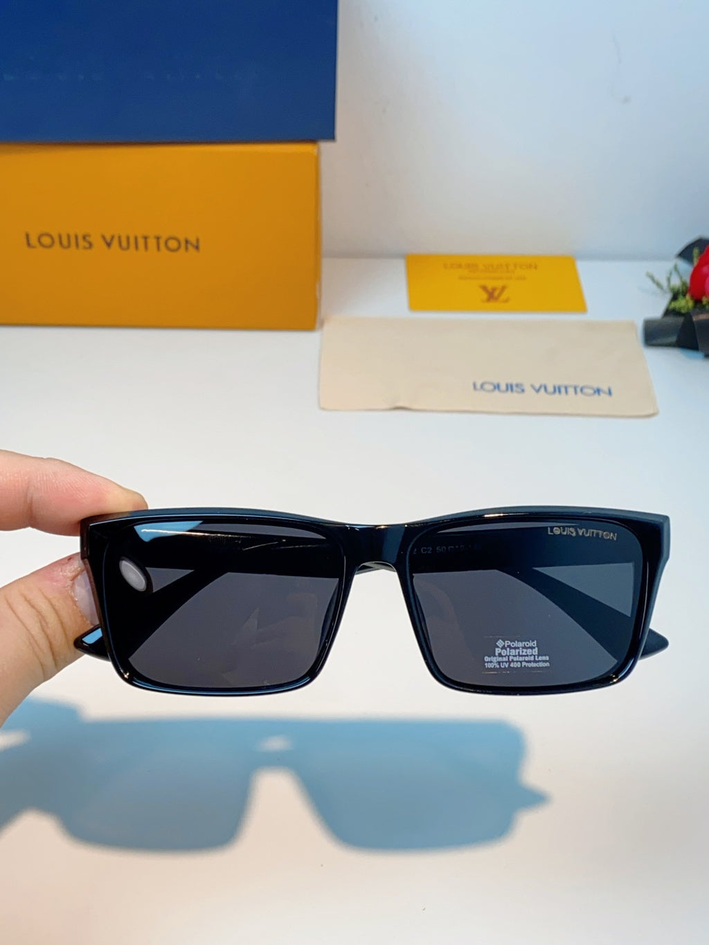 Louis Vuitton Square Black Lens Sunglasses for Men - detail image 4