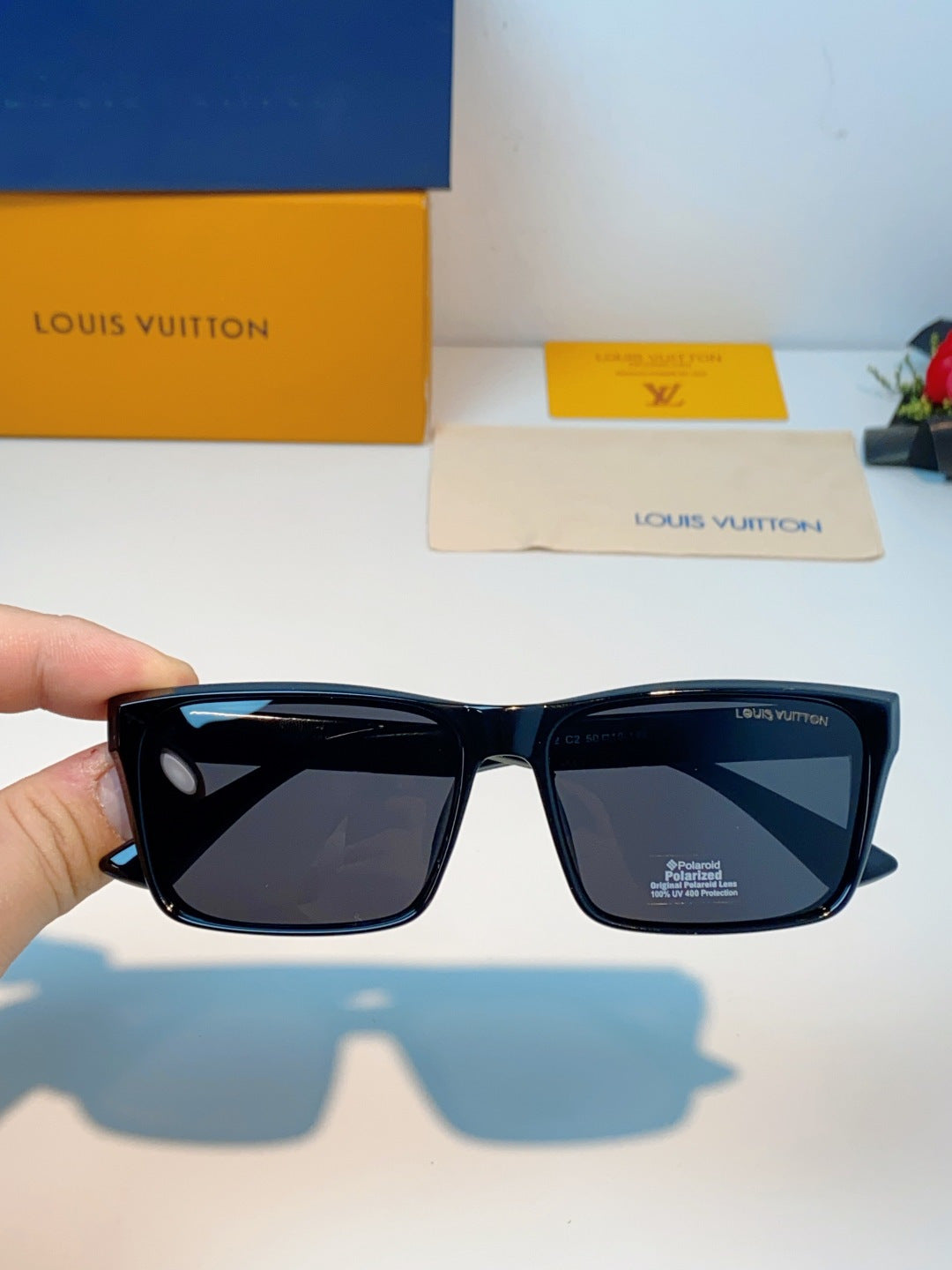 Louis Vuitton Square Black Lens Sunglasses for Men - detail image 4