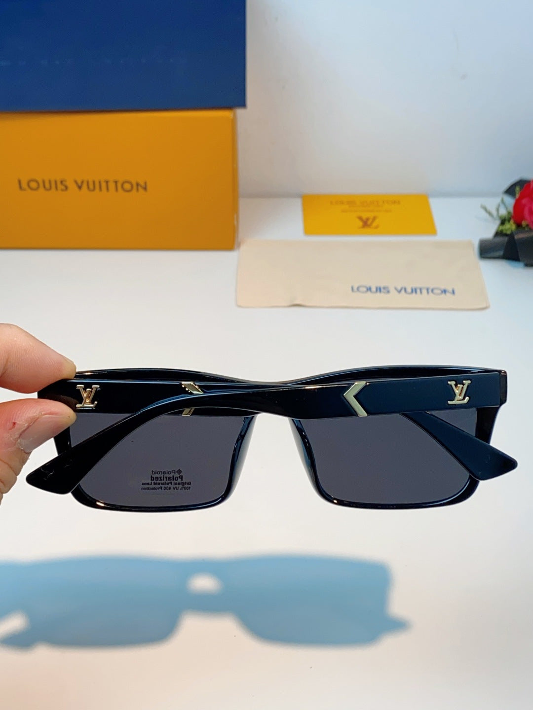 Louis Vuitton Square Black Lens Sunglasses for Men - detail image 5
