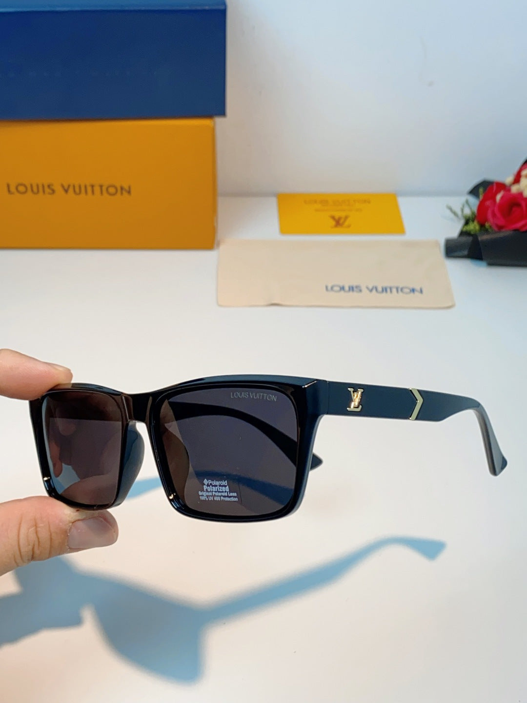 Louis Vuitton Square Black Lens Sunglasses for Men - detail image 6