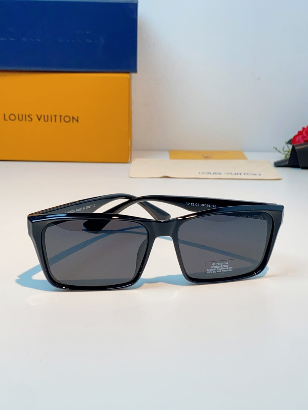 Louis Vuitton Square Black Lens Sunglasses for Men - detail image 2