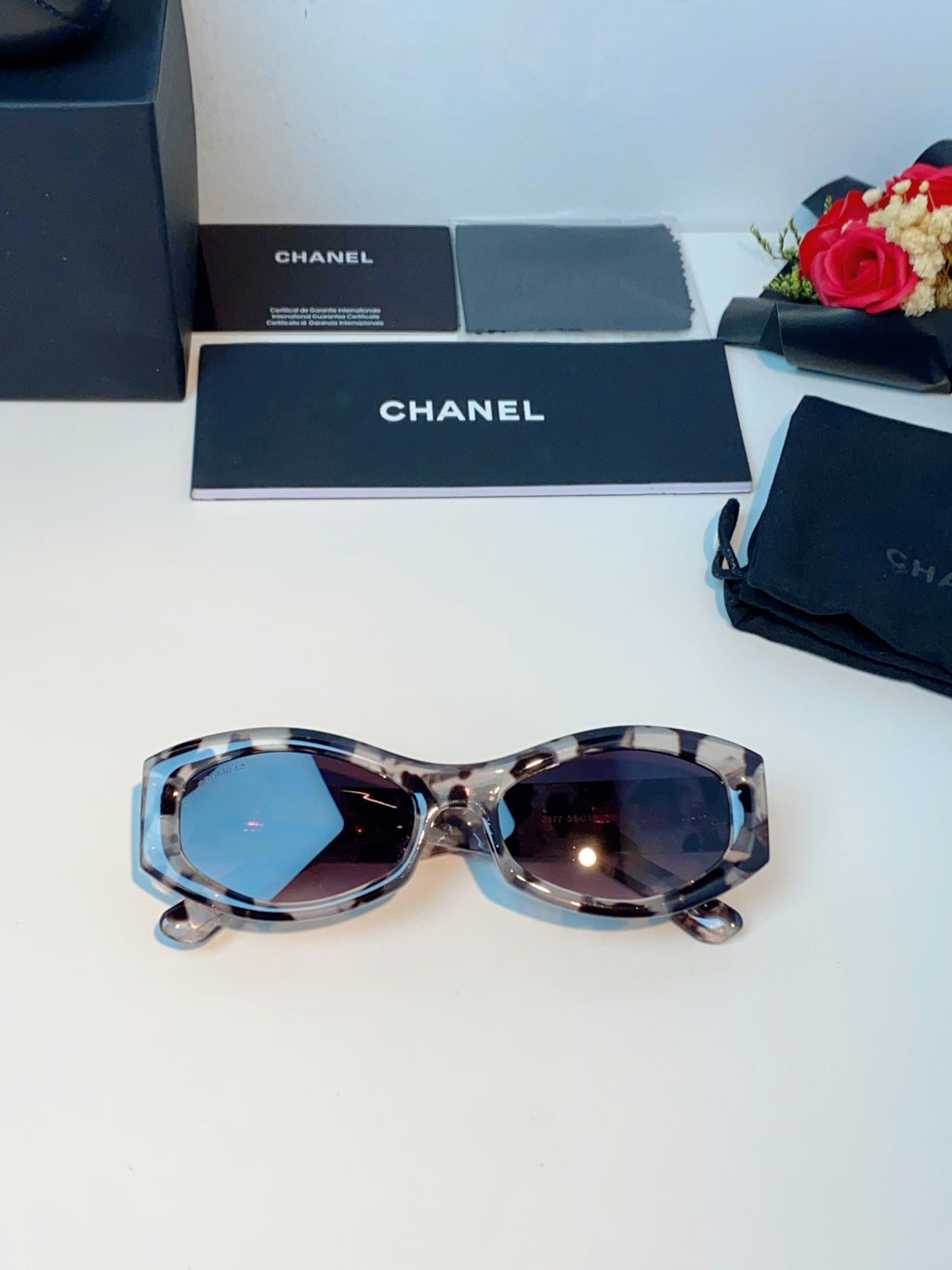 Chanel Oval Gray Lens Sunglasses for Women - 398597 - detail image 9