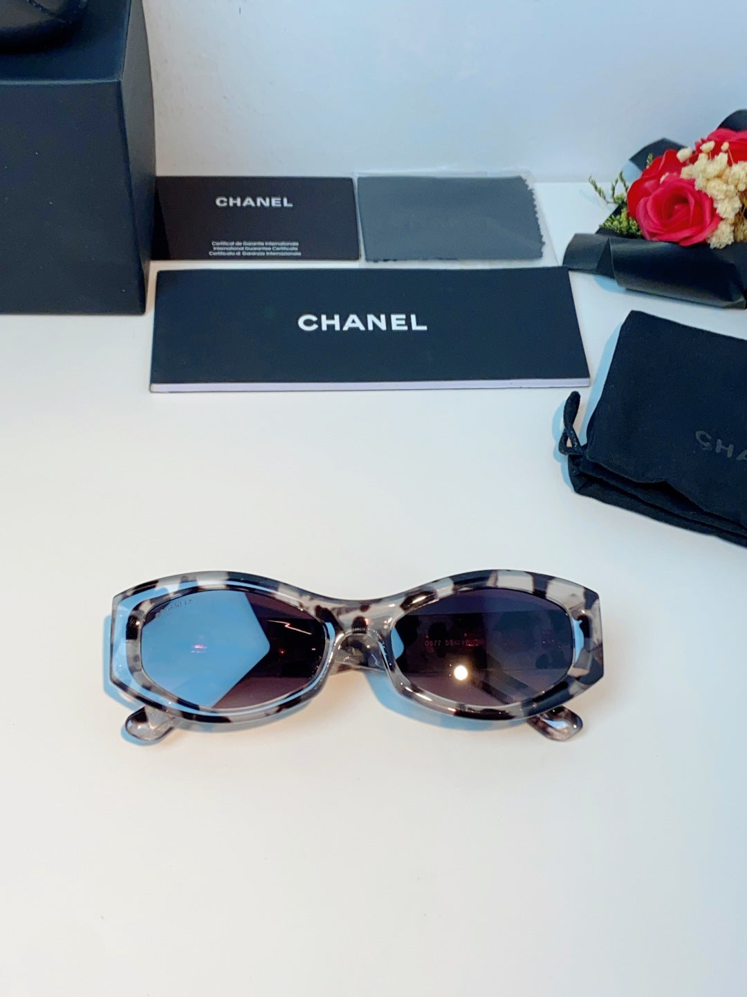 Chanel Oval Gray Lens Sunglasses for Women - 398597 - detail image 9