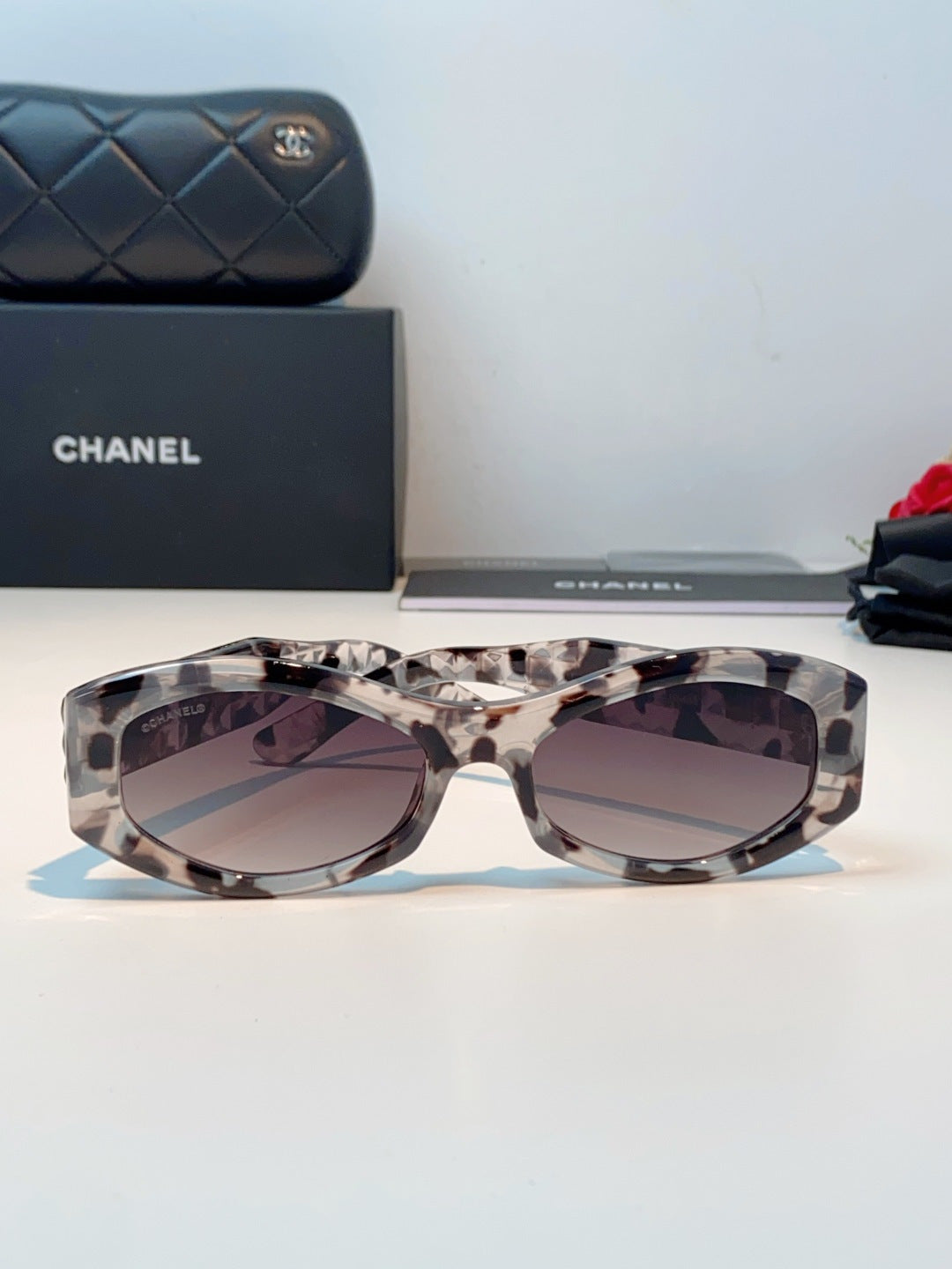 Chanel Oval Gray Lens Sunglasses for Women - 132370 - detail image 2