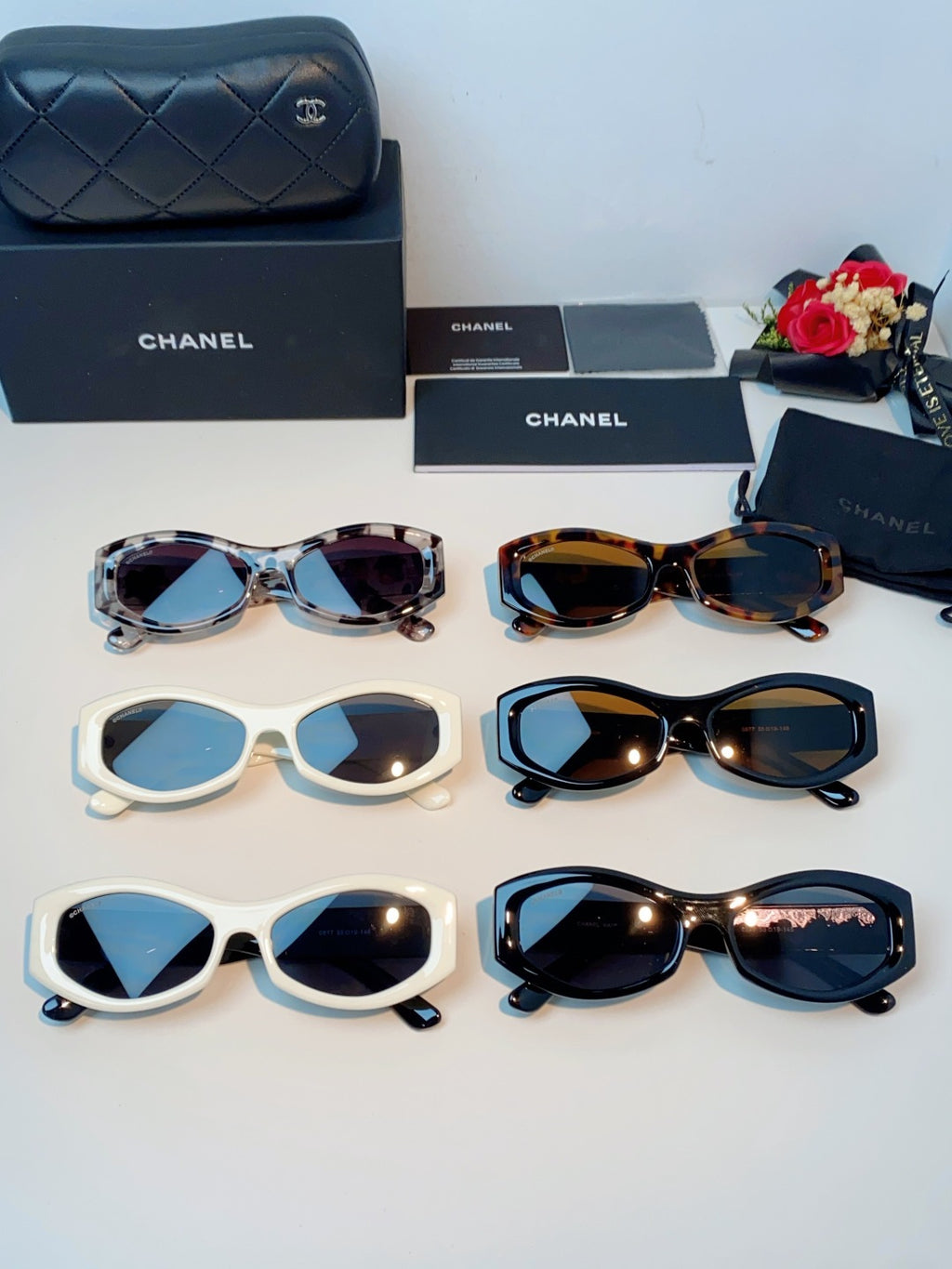 Chanel Oval Silver Lens Sunglasses for Women - 132371 - detail image 12