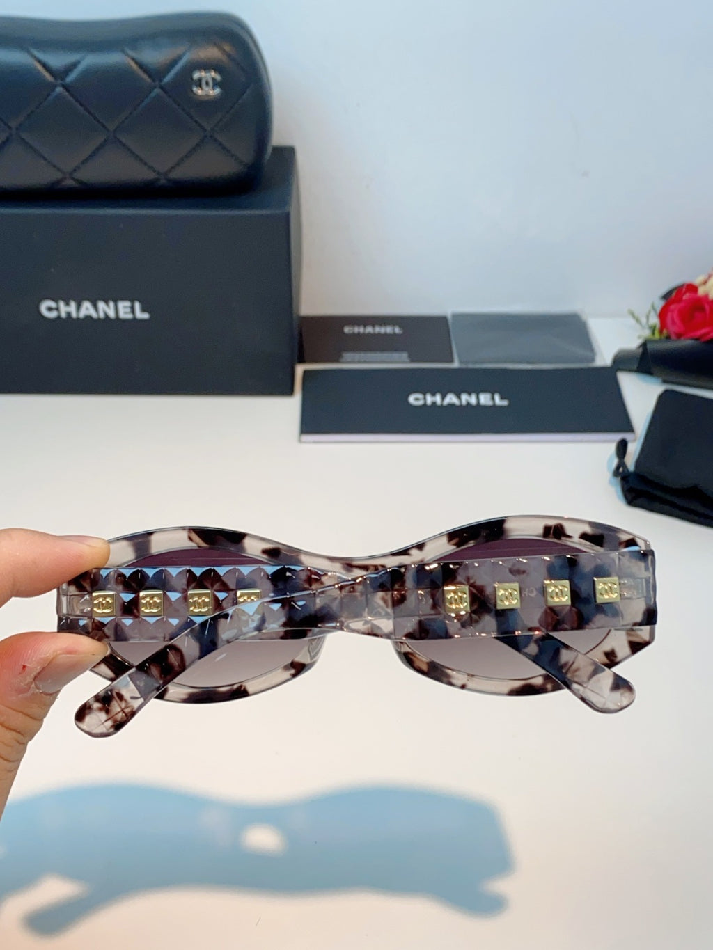 Chanel Oval Gray Lens Sunglasses for Women - 398597 - detail image 5