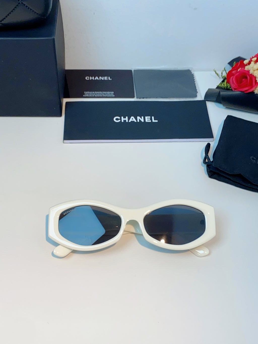 Chanel Oval Silver Lens Sunglasses for Women - 132371 - detail image 9