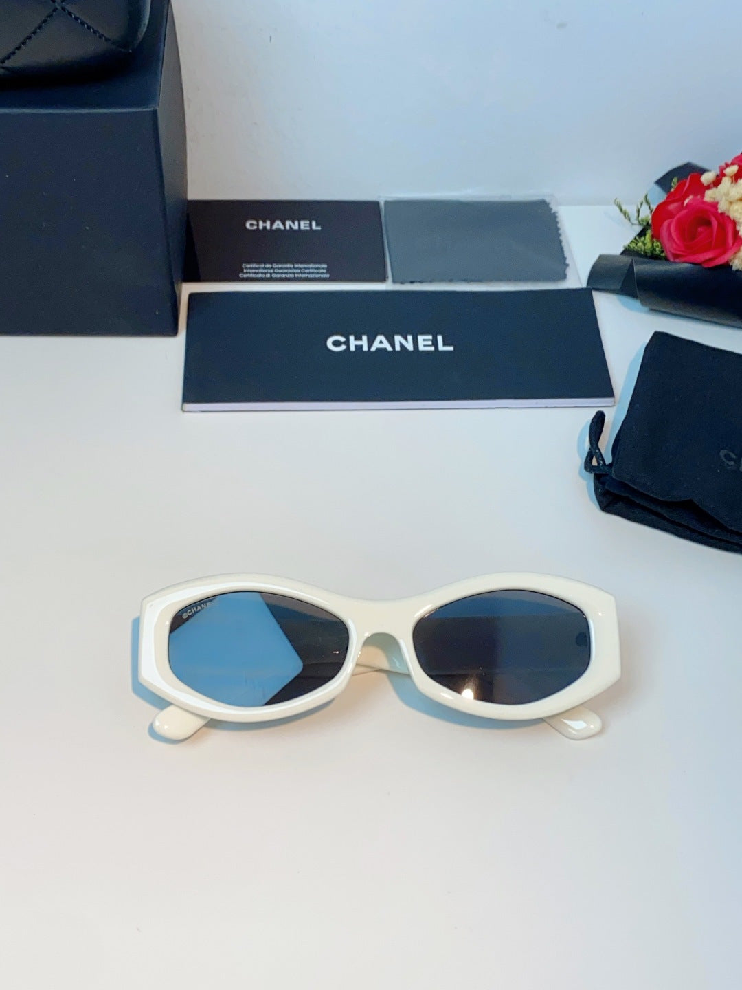 Chanel Oval Silver Lens Sunglasses for Women - 132371 - detail image 9