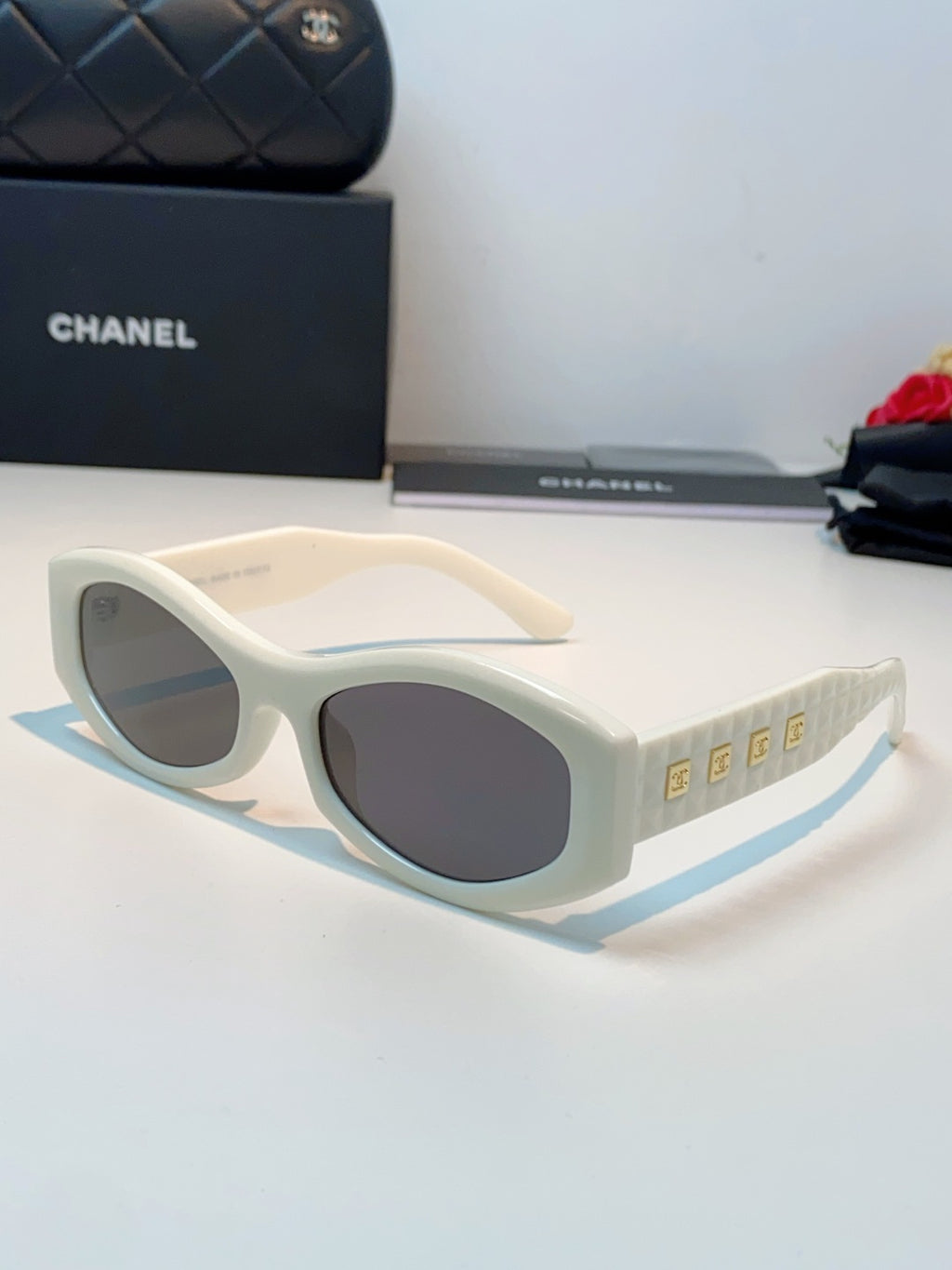 Chanel Oval Silver Lens Sunglasses for Women - 132371