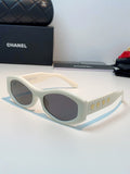 Chanel Oval Silver Lens Sunglasses for Women - 132371