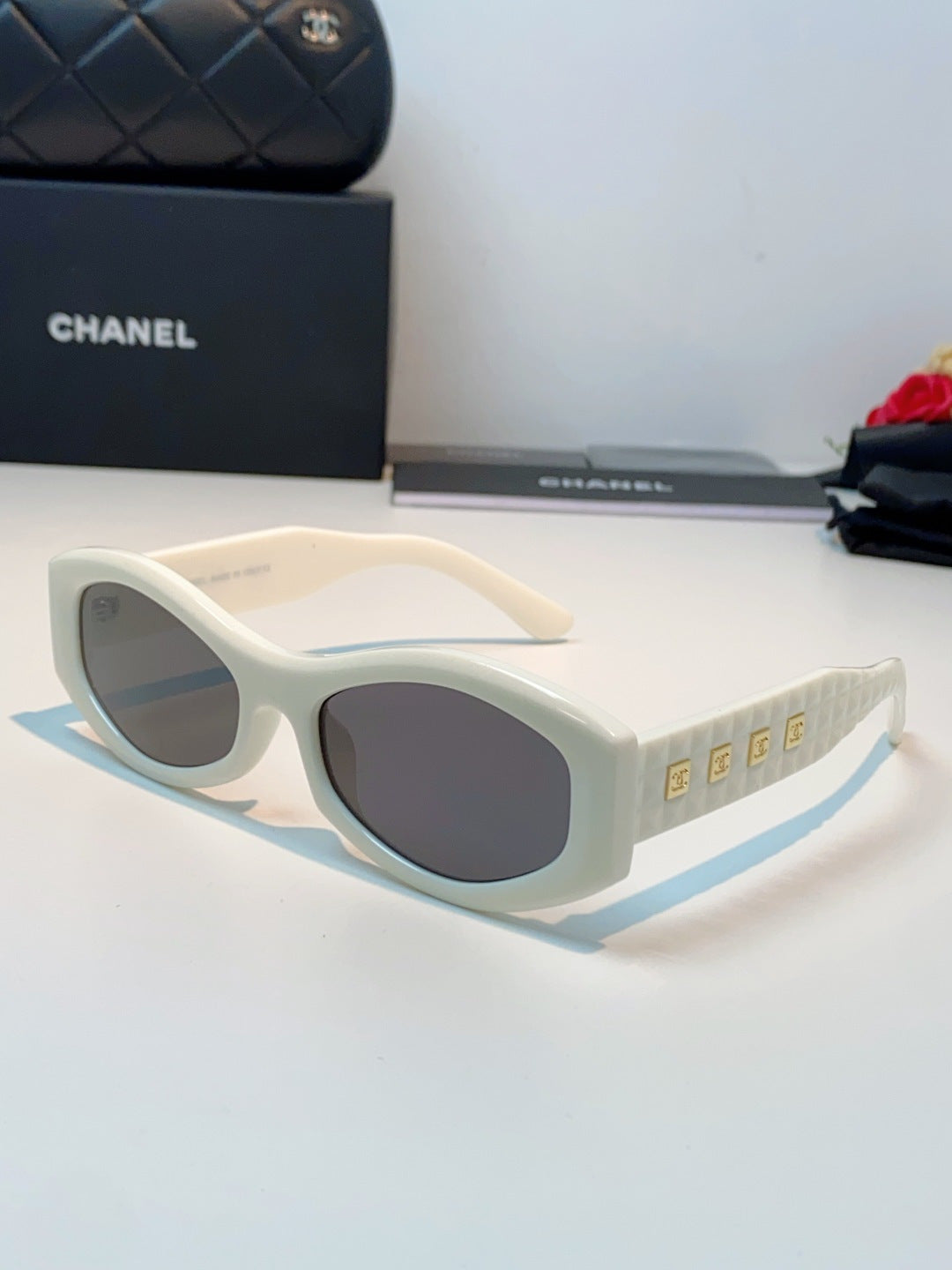 Chanel Oval Silver Lens Sunglasses for Women - 132371