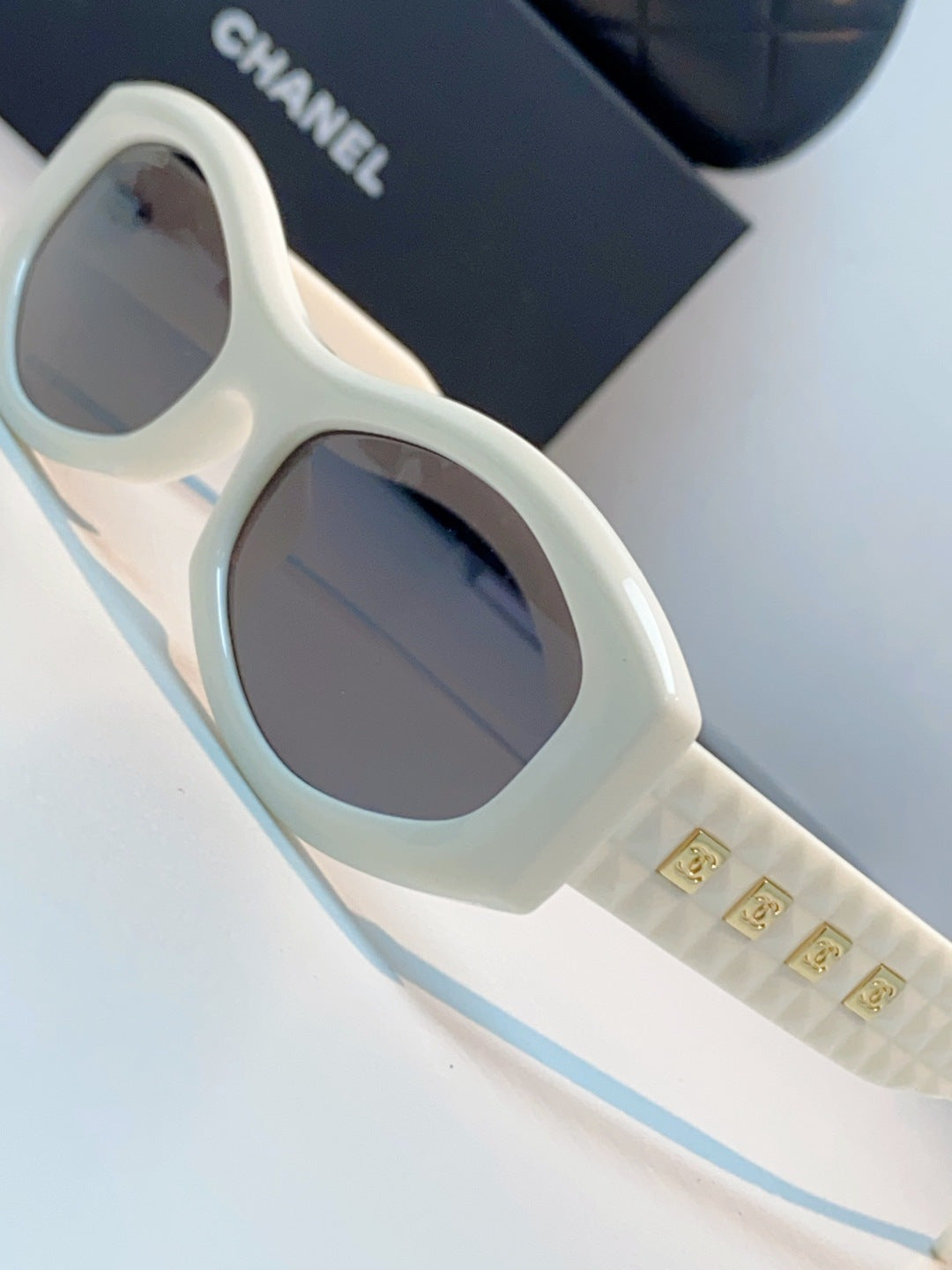 Chanel Oval Silver Lens Sunglasses for Women - 132371 - detail image 7