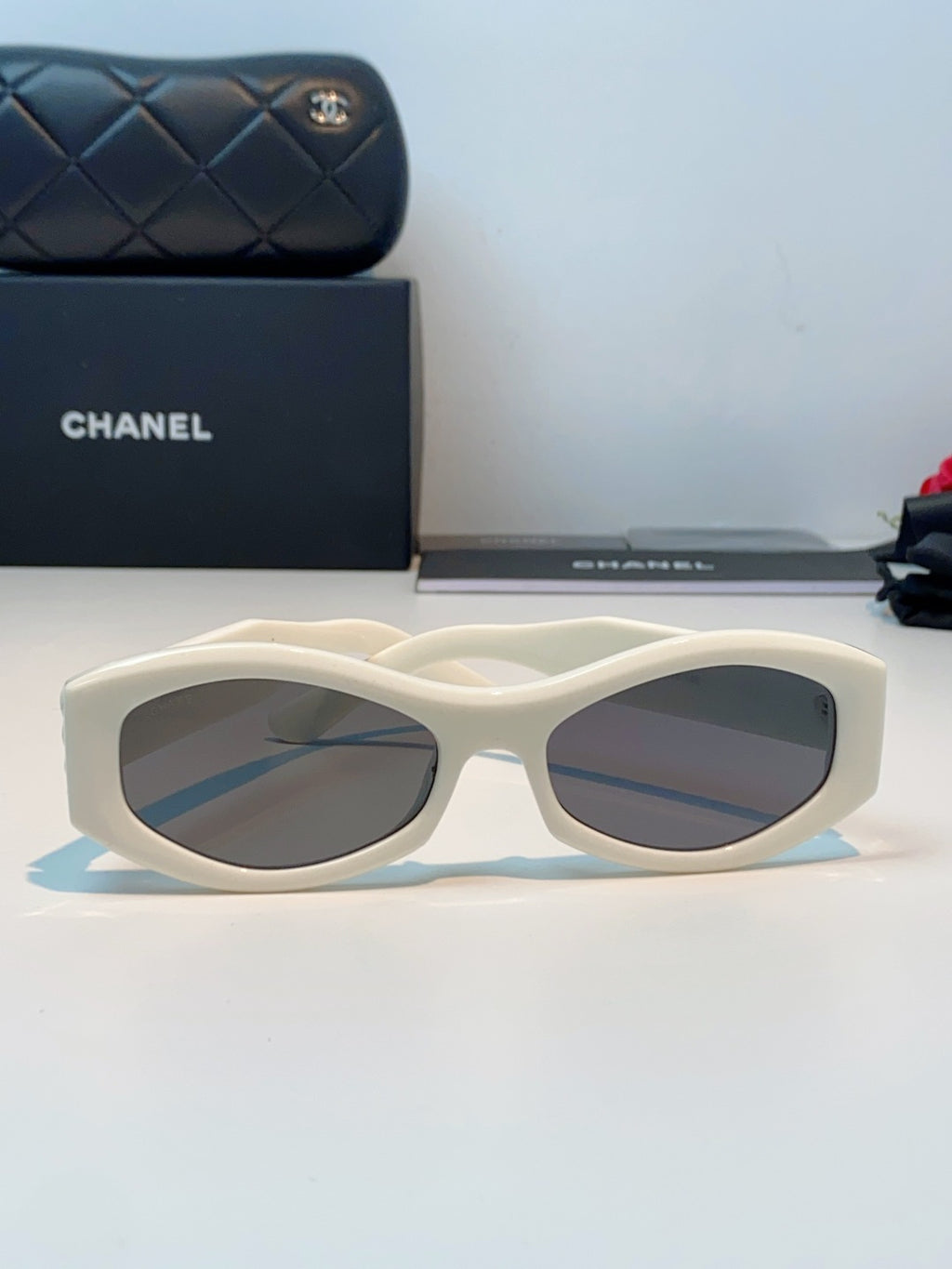Chanel Oval Silver Lens Sunglasses for Women - detail image 2