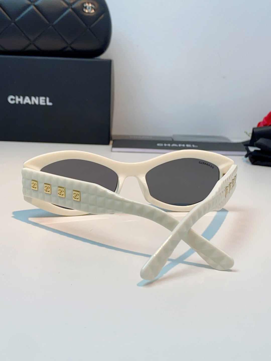 Chanel Oval Silver Lens Sunglasses for Women - detail image 3