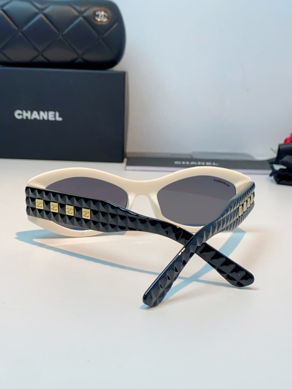 Chanel Oval Gray Lens Sunglasses for Women - detail image 3