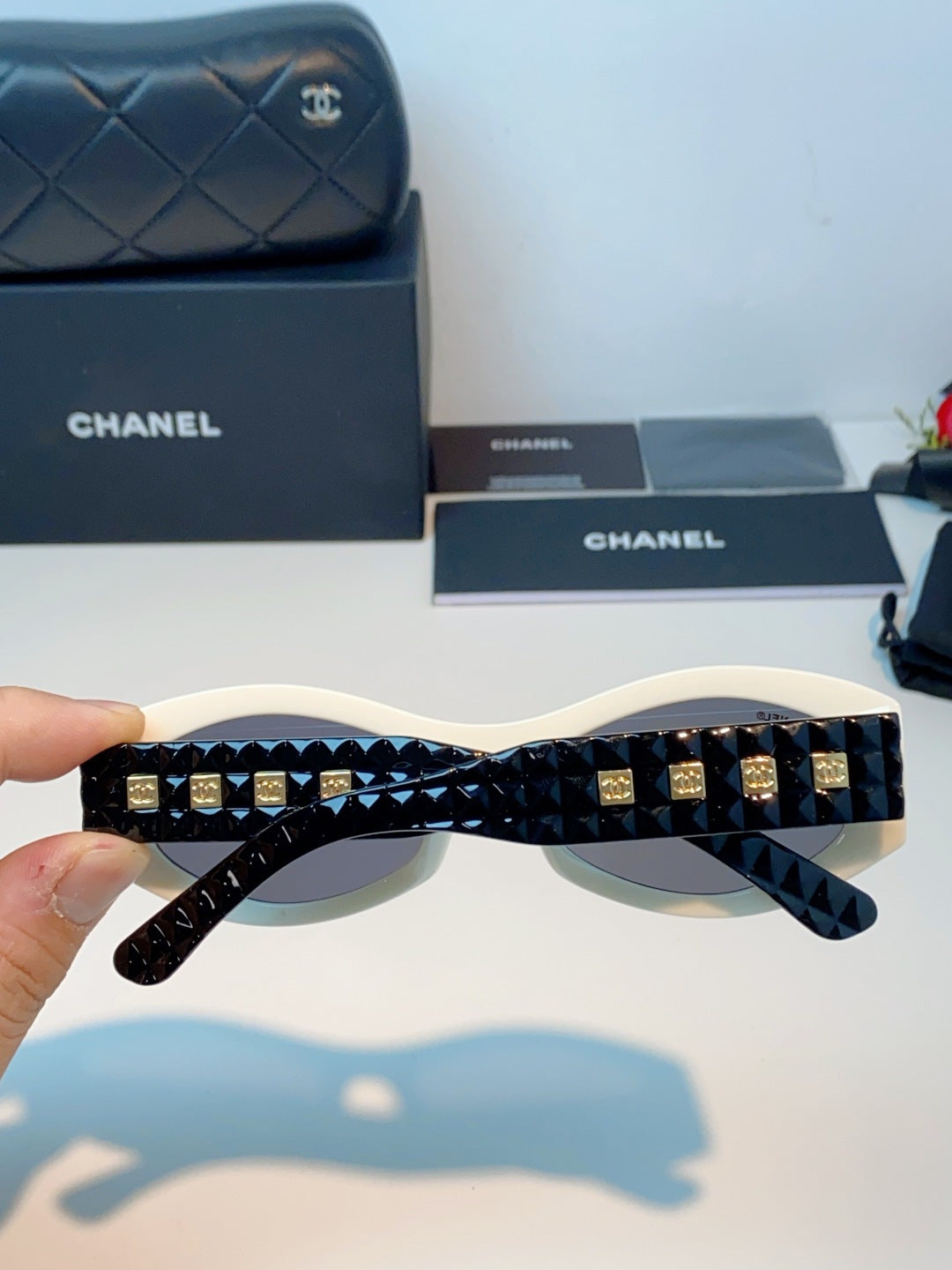Chanel Oval Gray Lens Sunglasses for Women - detail image 5