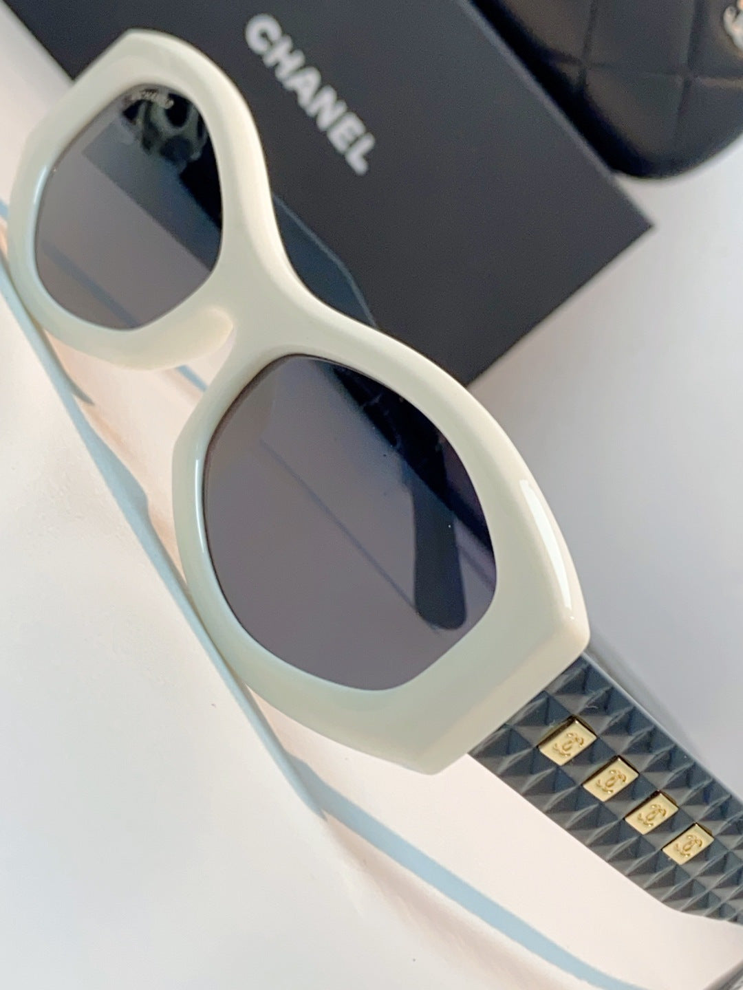 Chanel Oval Gray Lens Sunglasses for Women - 132372 - detail image 7