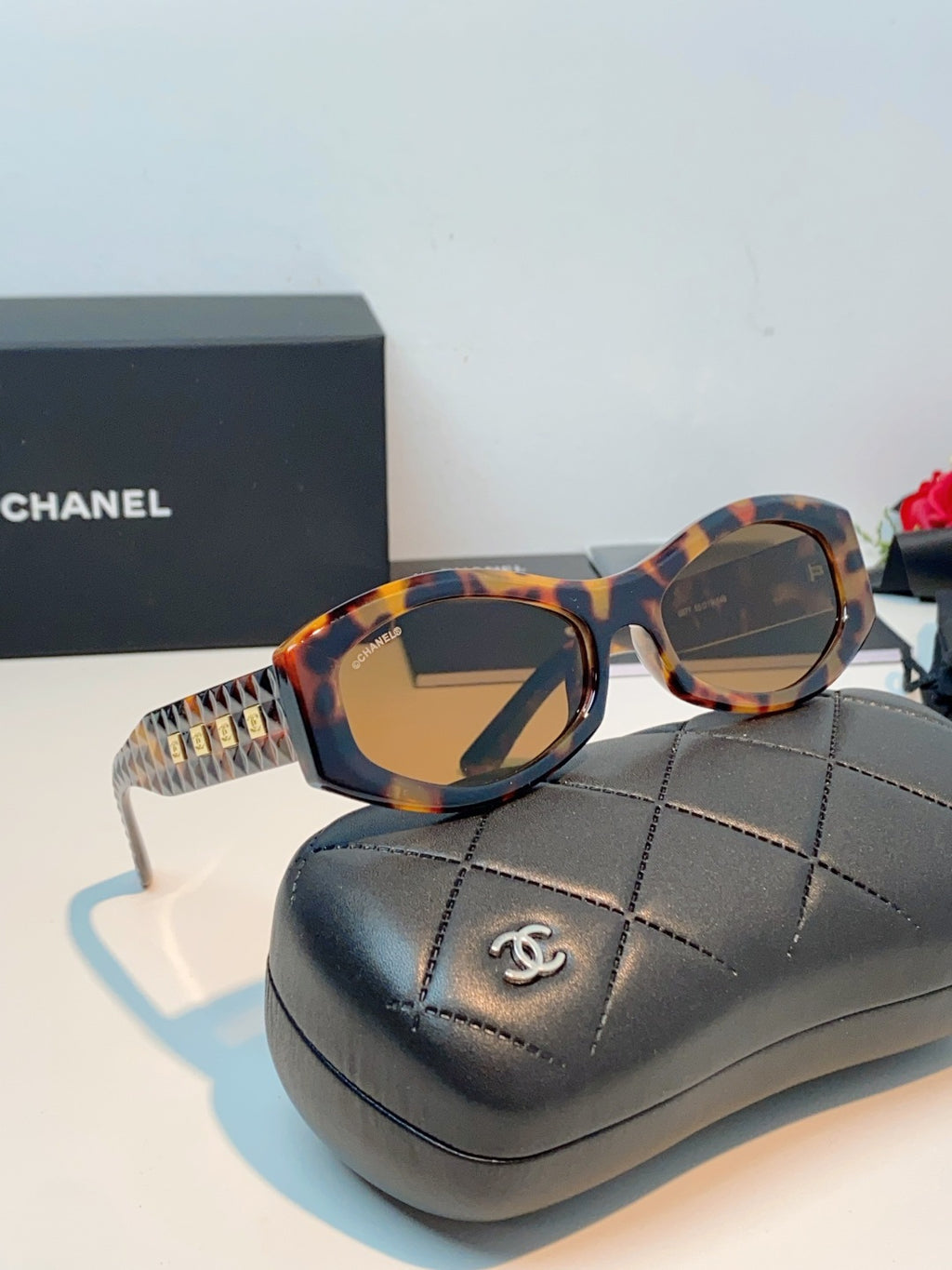 Chanel Oval Brown Lens Sunglasses for Women - 132373 - detail image 10